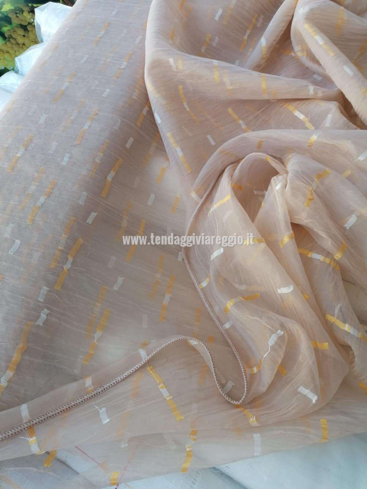 Stropicciato SEGMENTI FIL COUPE' color salmone 100% made in Italy