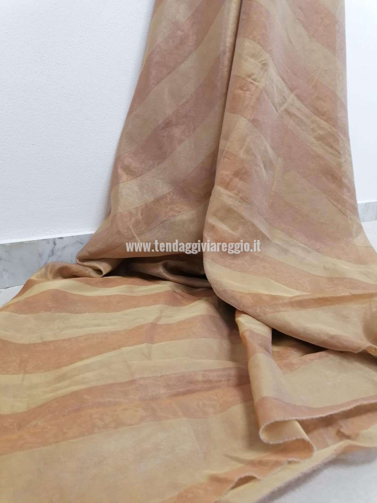 Tenda ORGANZA FASCIATA TUBICA color terra di Siena cm 330