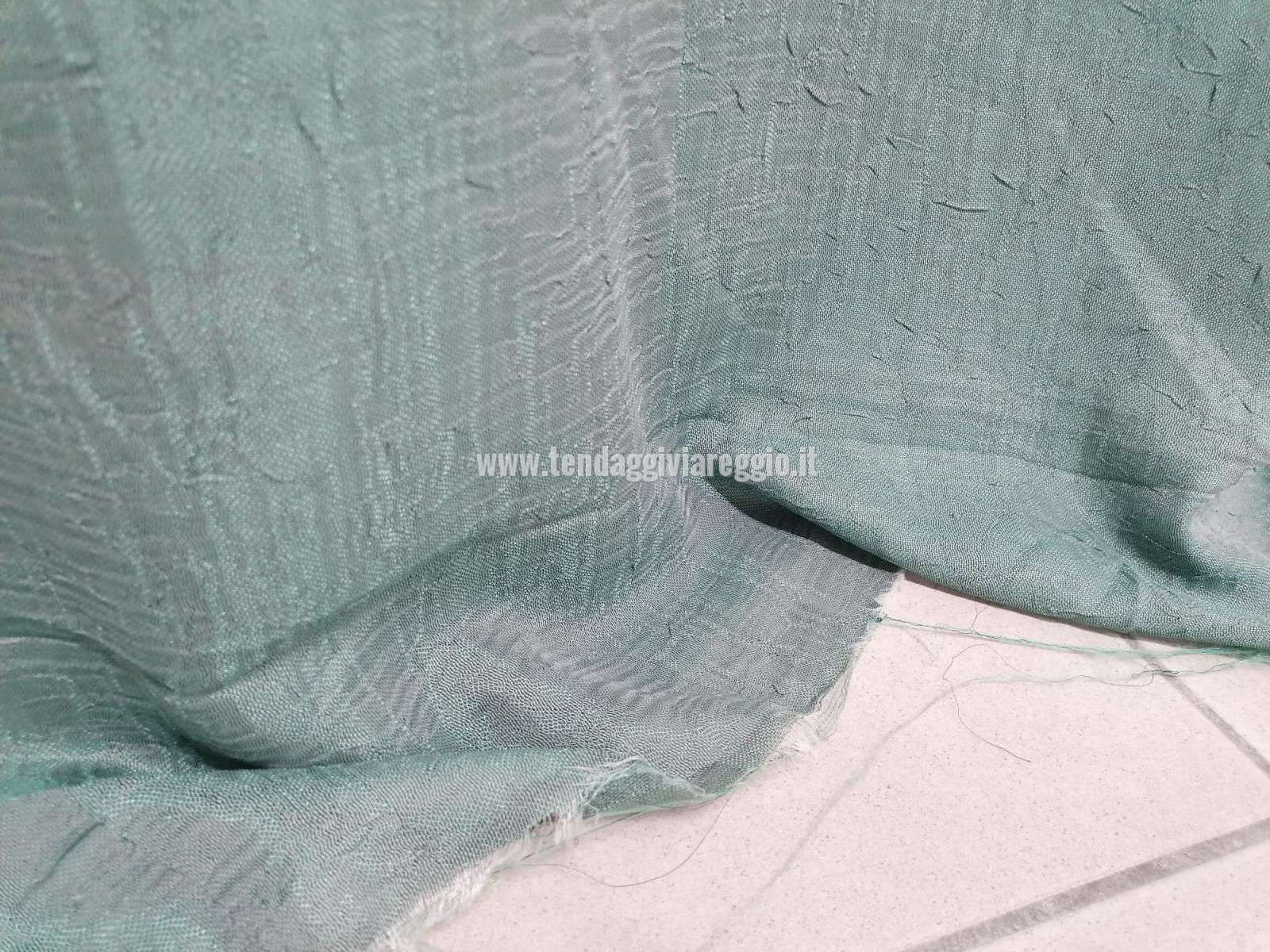 Tenda ELETTRA stropicciata color ottanio 