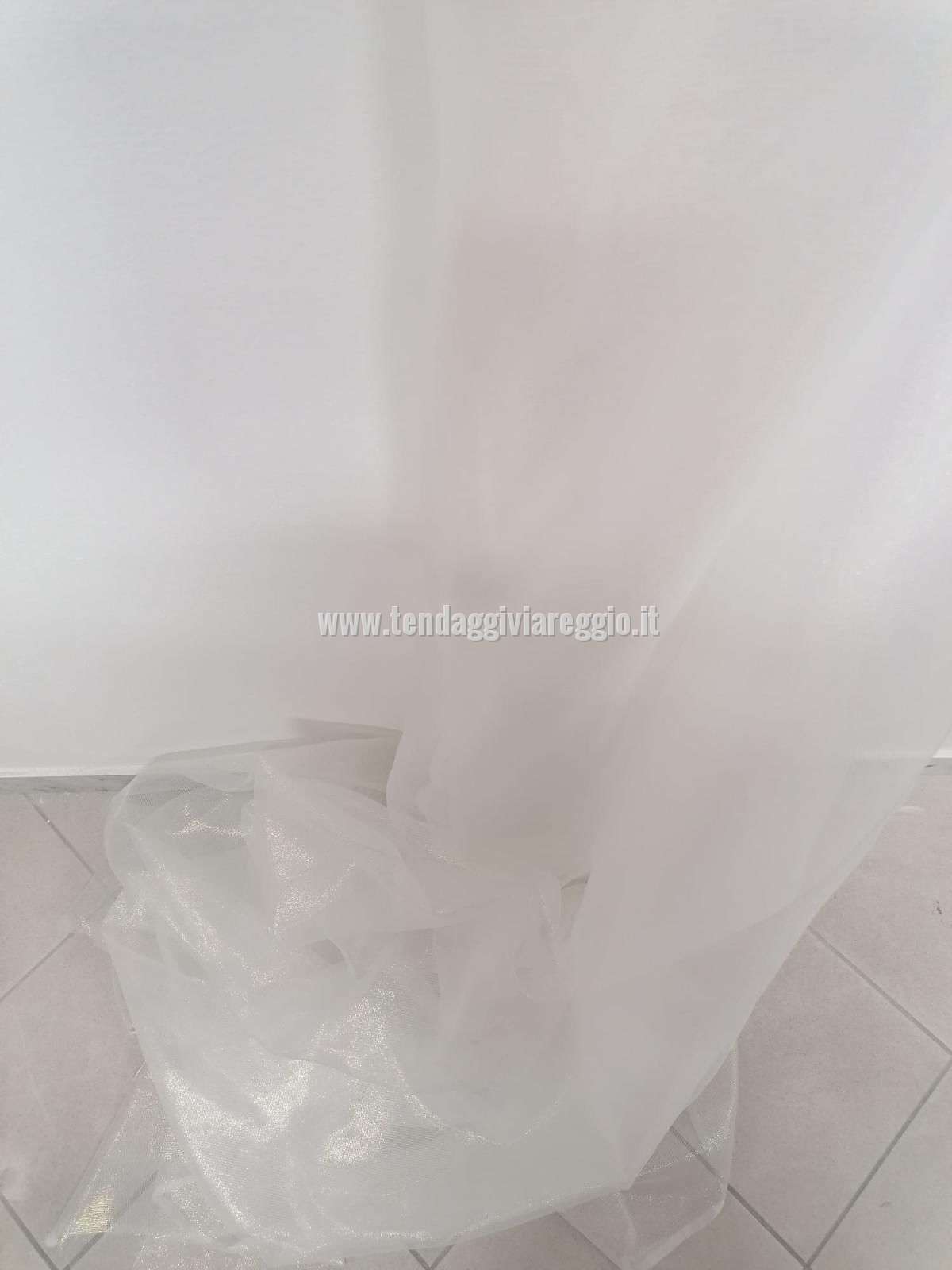 Tenda in organza cangiante FANCY color avorio con riflessi dal rosa al verde