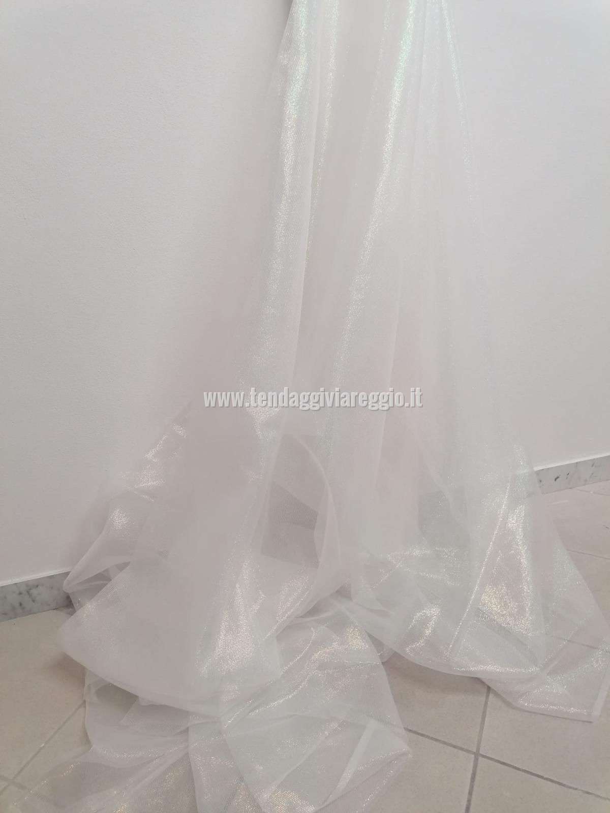 Tenda in organza cangiante FANCY color avorio con riflessi dal rosa al verde