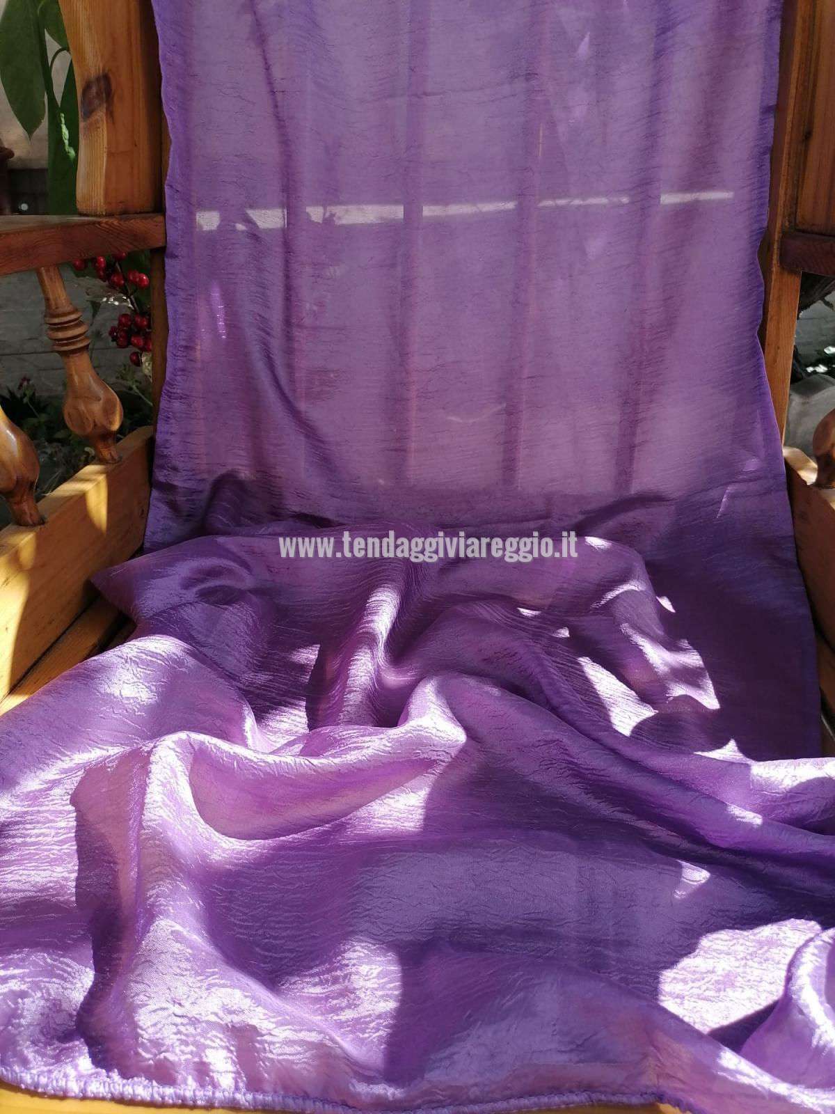 Tendina già pronta modello STROPICCIATO UNITO color viola