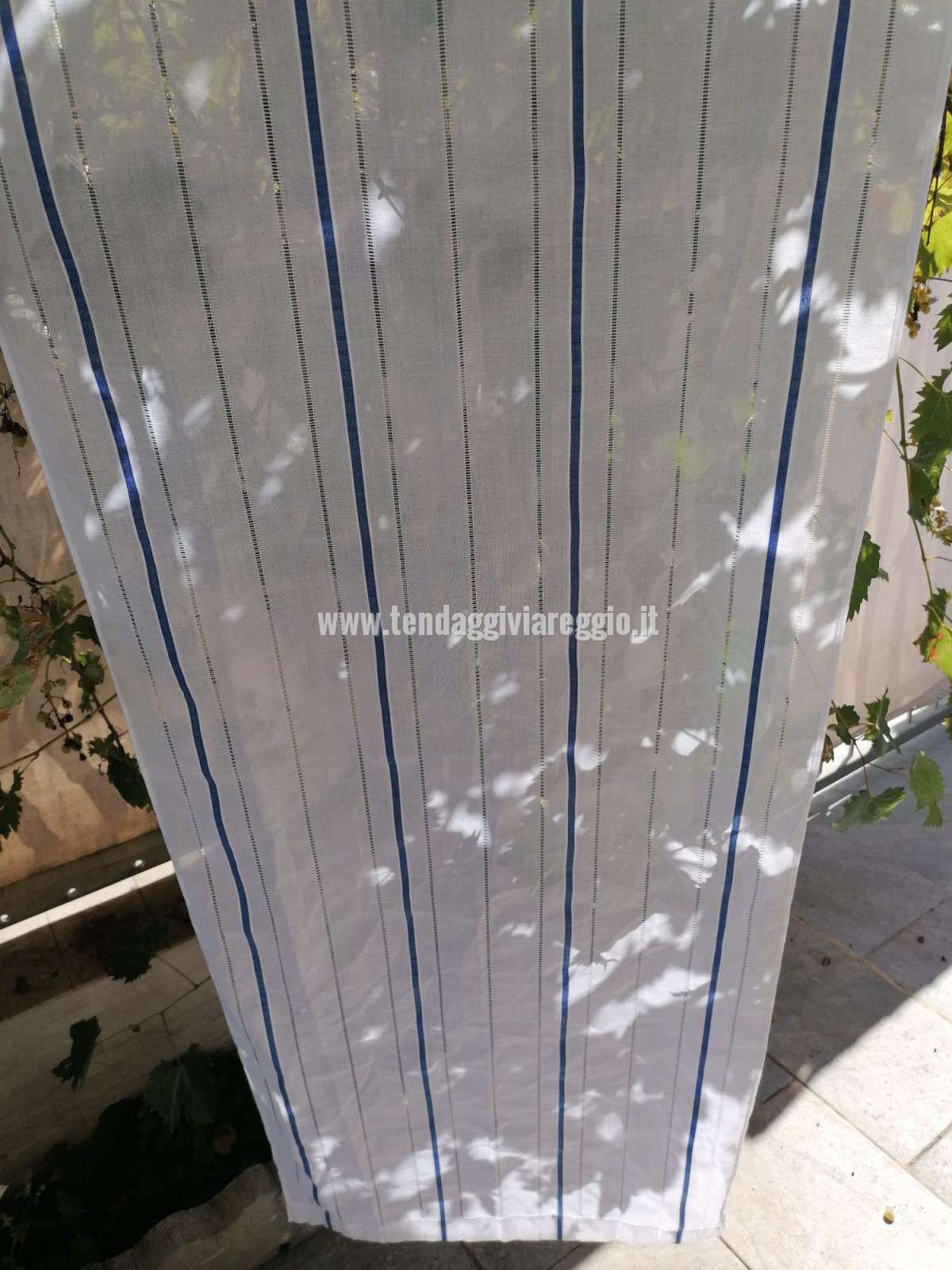 Tendina a vetro confezionata made in Italy RIGATO BLU