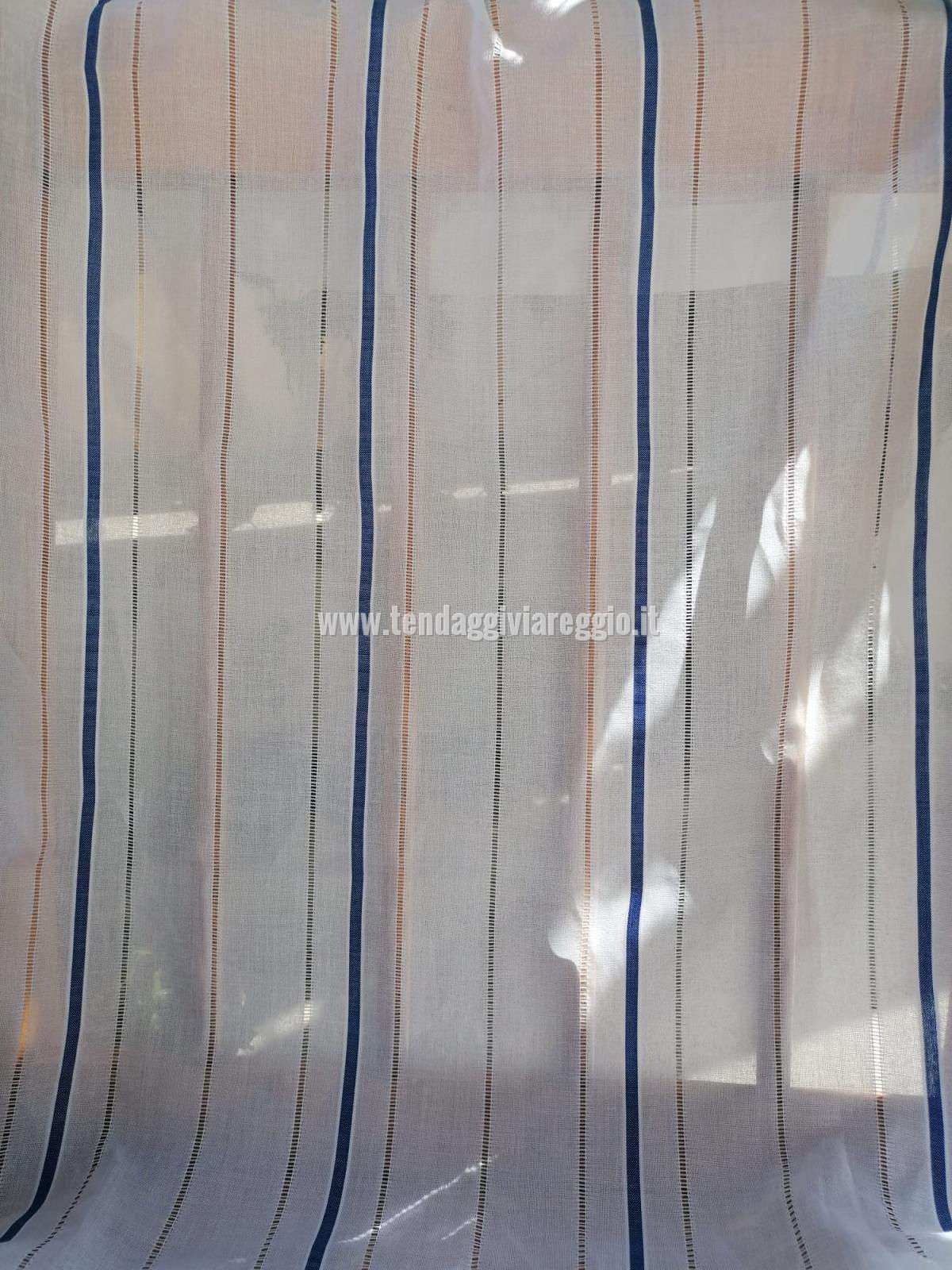 Tendina a vetro confezionata made in Italy RIGATO BLU