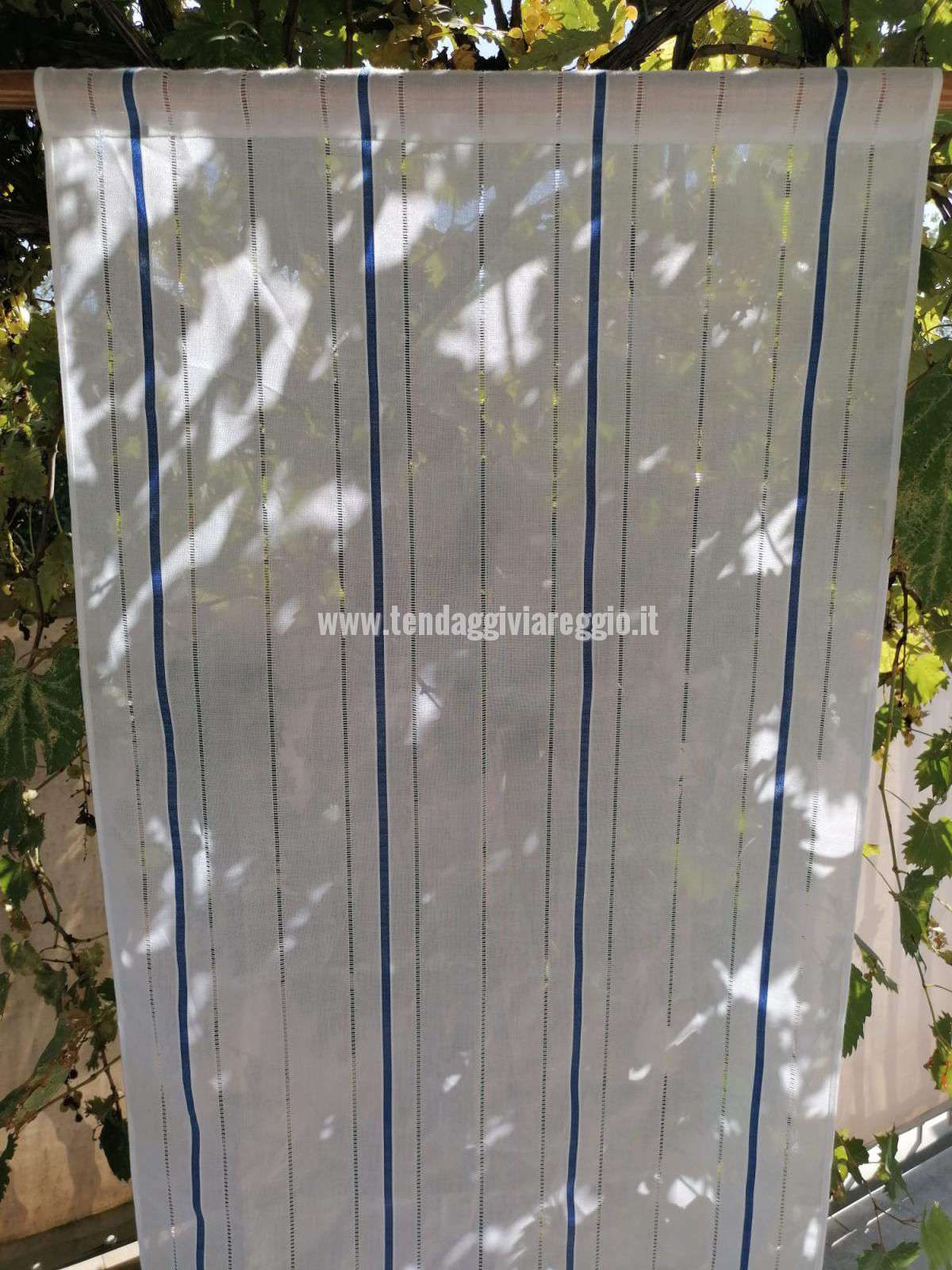 Tendina a vetro confezionata made in Italy RIGATO BLU