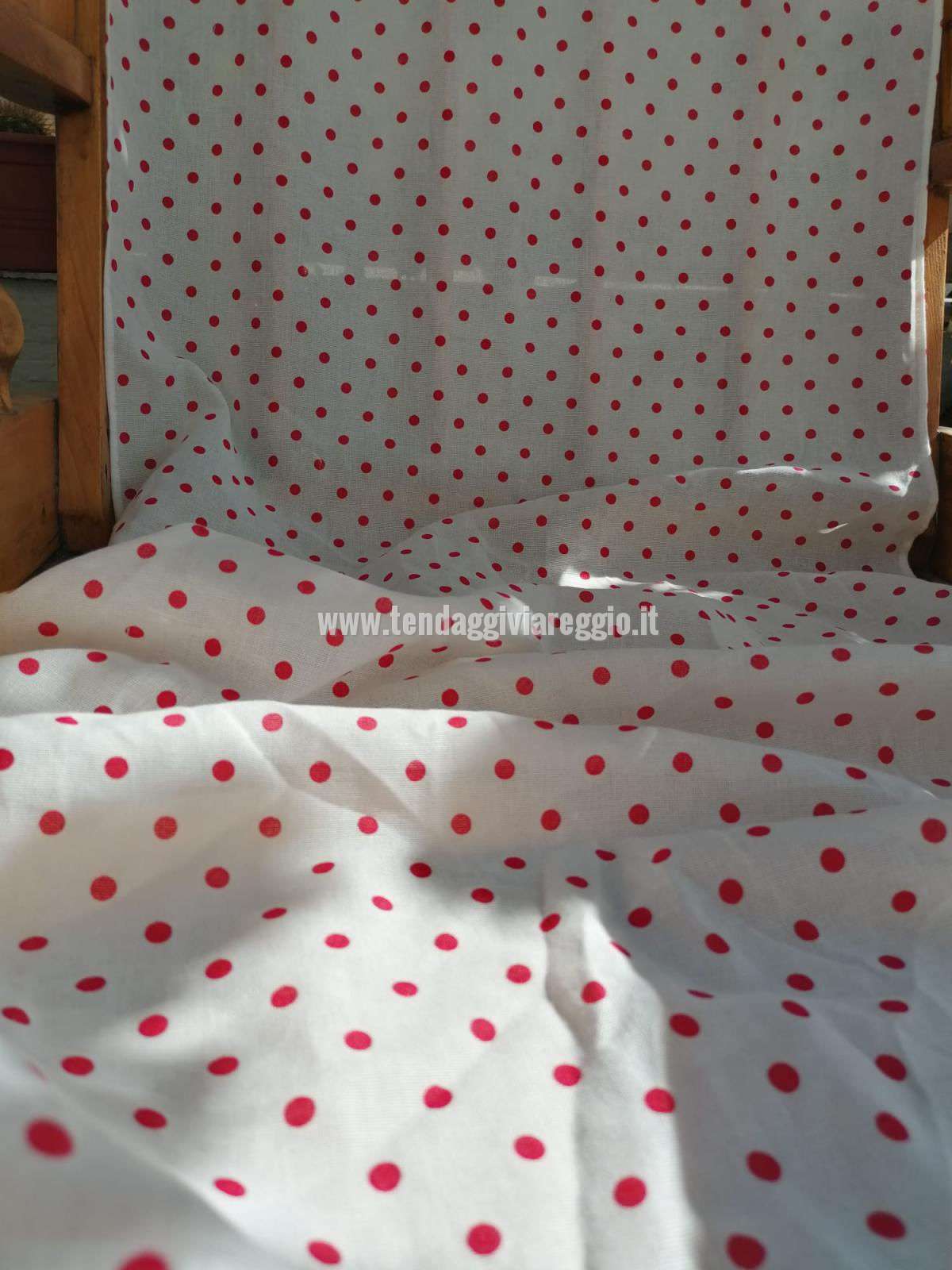 Tendina POIS ROSSO in misto lino made in Italy