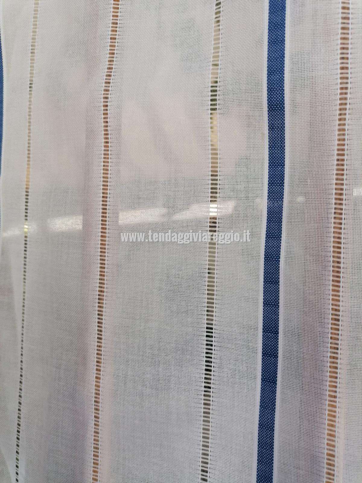 Tendina a vetro confezionata made in Italy RIGATO BLU