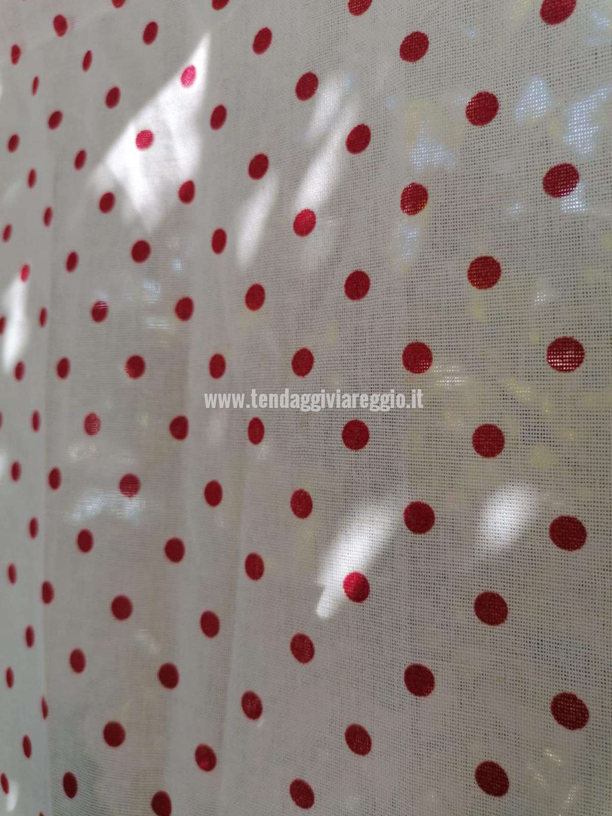 Tendina POIS ROSSO in misto lino made in Italy