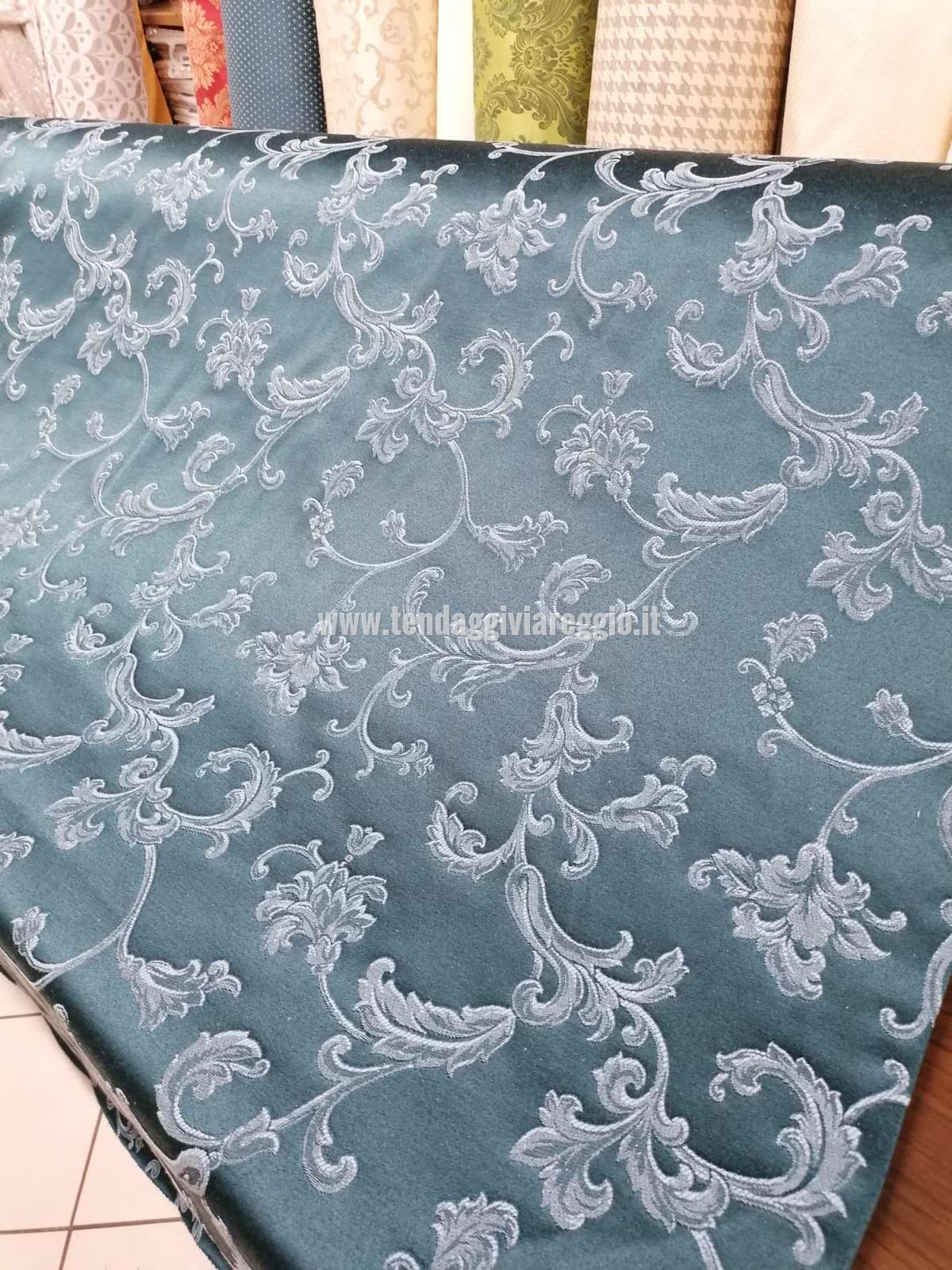 Tessuto Tappezzeria MOZART altezza cm 280 BLU