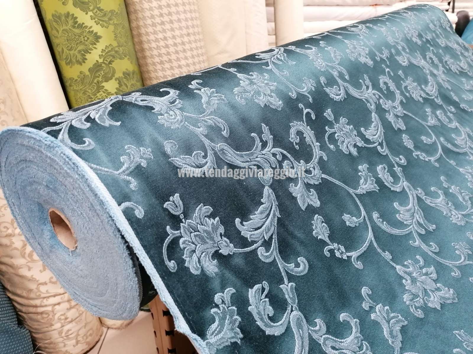 Tessuto Tappezzeria MOZART altezza cm 280 BLU