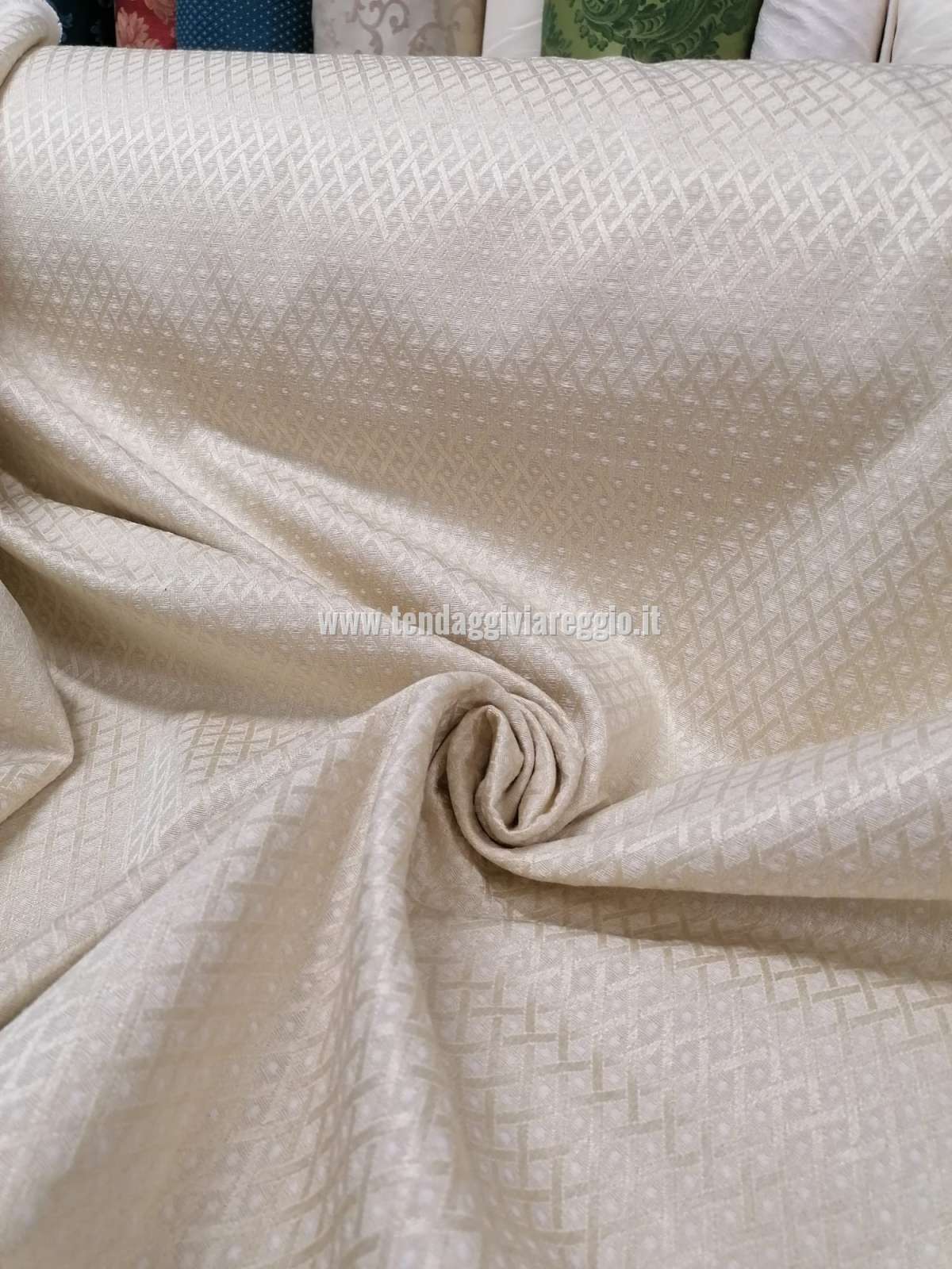 Tessuto Tappezzeria GINEVRA color AVORIO cm 280