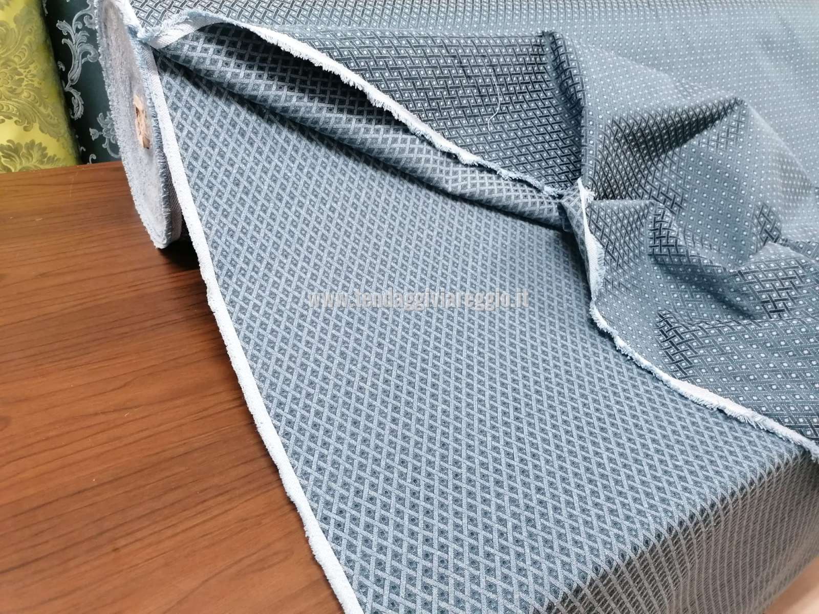 Tessuto Tappezzeria GINEVRA color AZZURRO cm 280