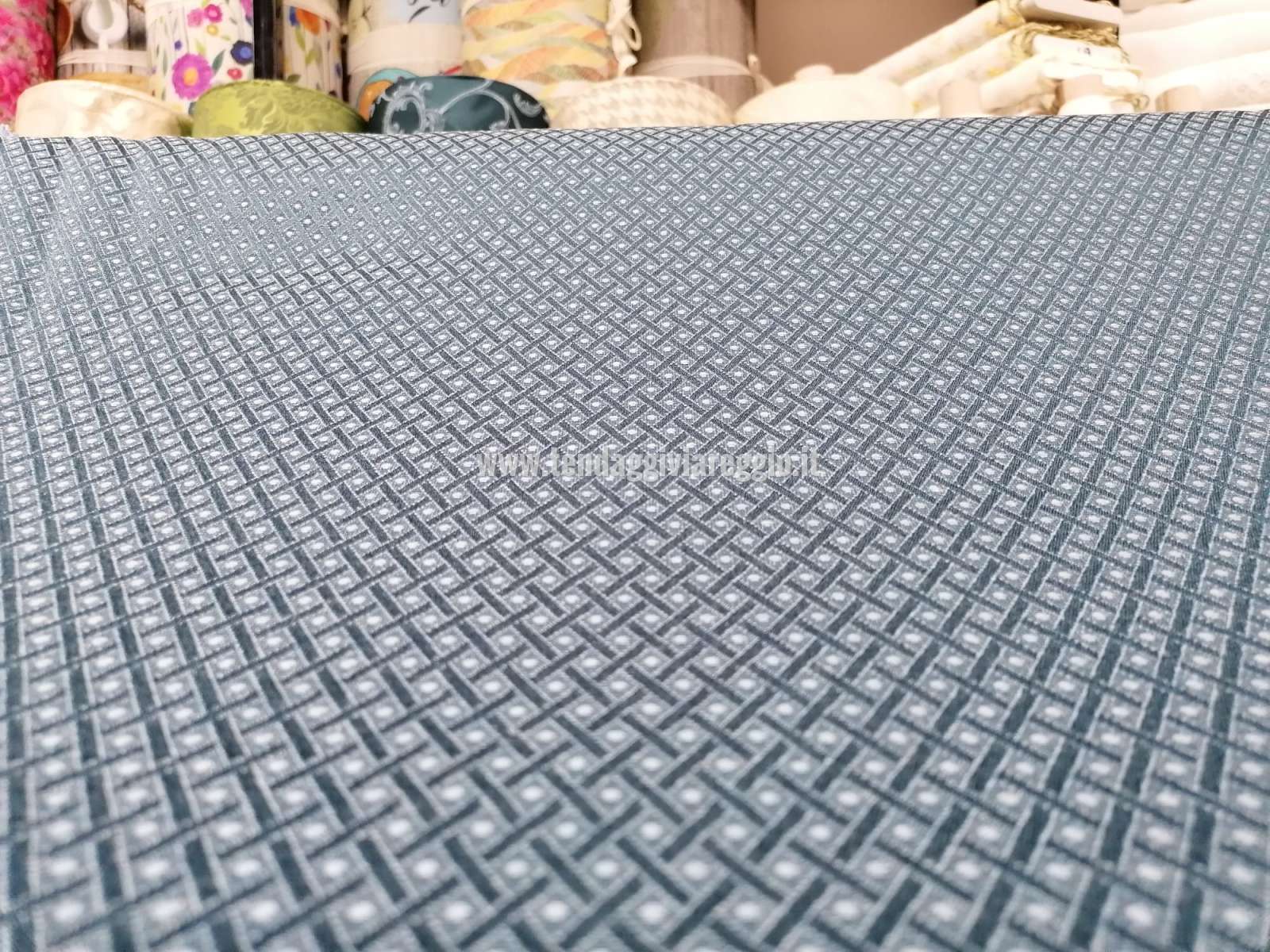 Tessuto Tappezzeria GINEVRA color AZZURRO cm 280