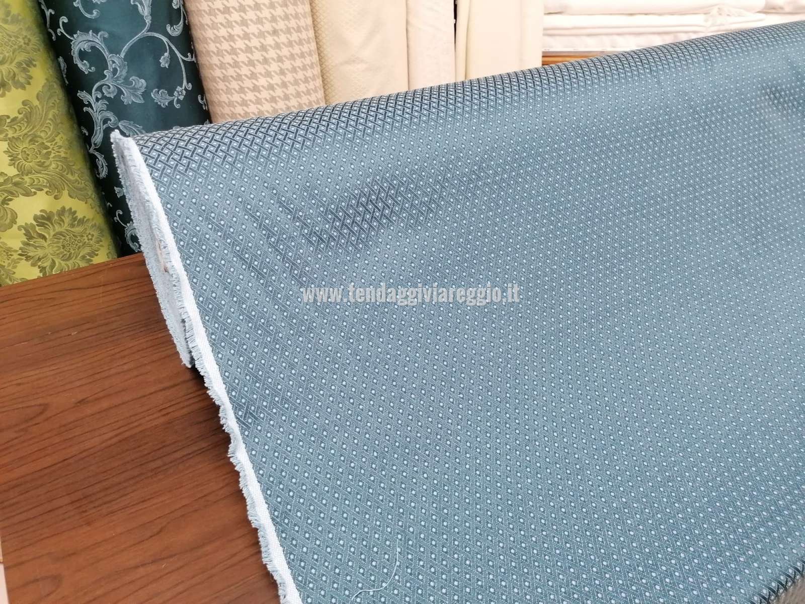 Tessuto Tappezzeria GINEVRA color AZZURRO cm 280