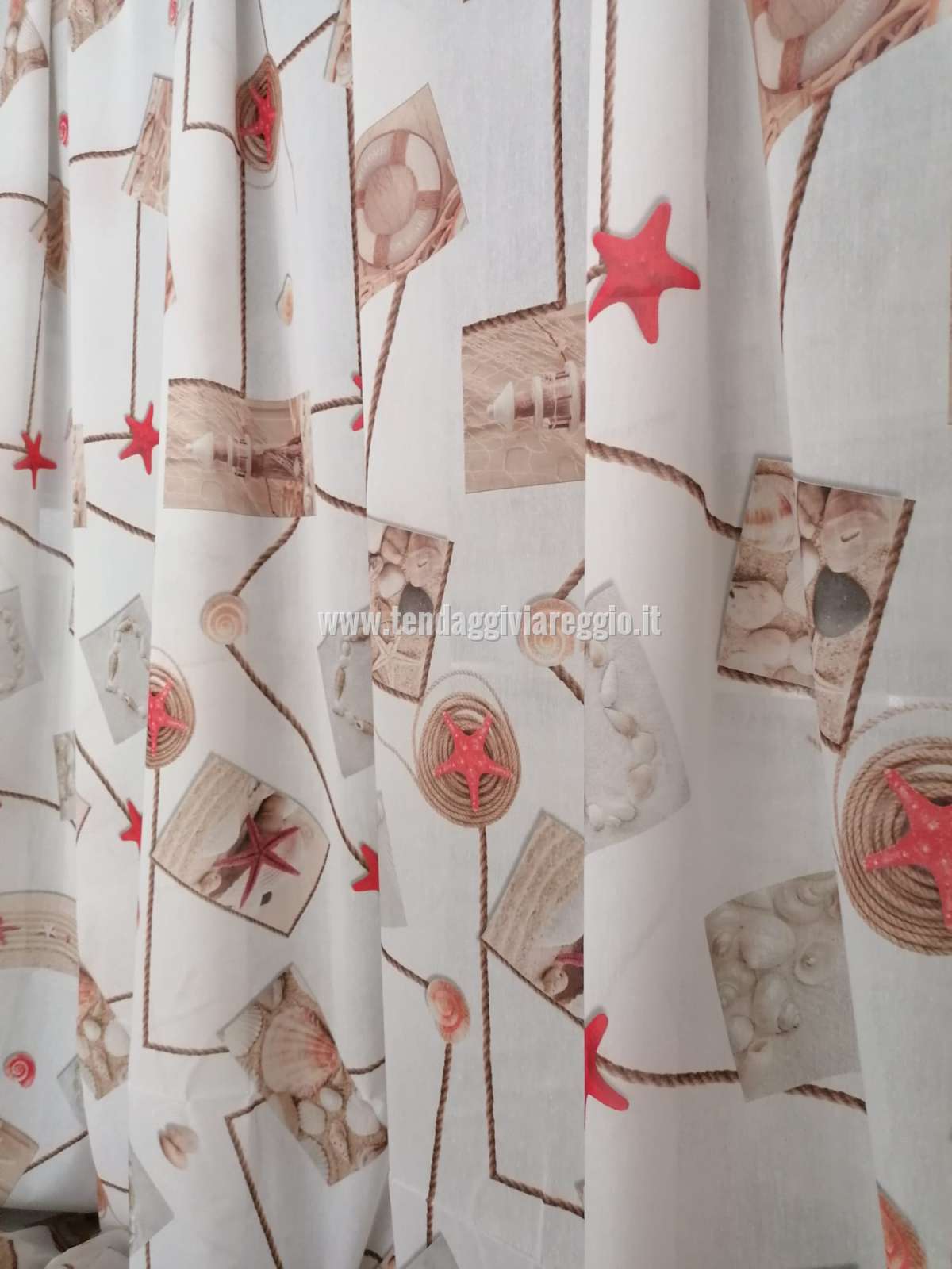 Tenda in mussola stampata 100% made in Italy modello MARINA