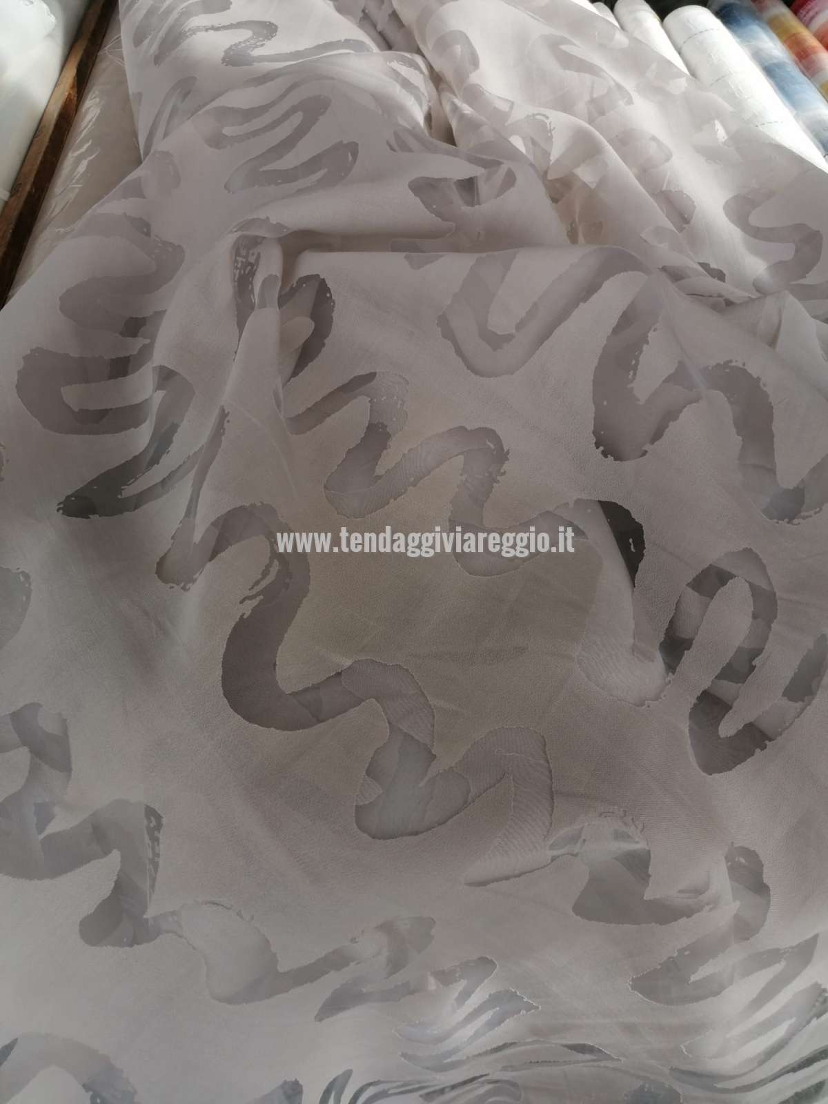 Tenda dévoré modello ZIG-ZAG in altezza cm 300 color grigio