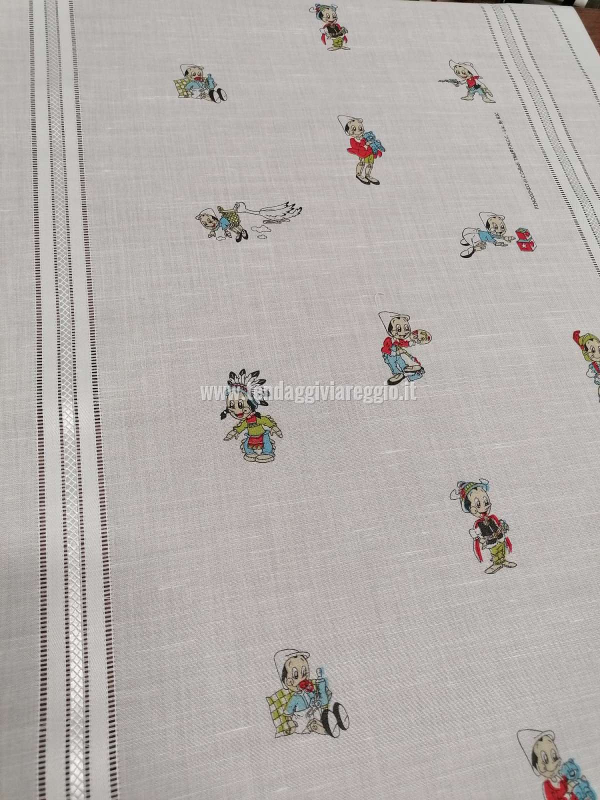 Tendina a vetro PINOCCHIO BABY larghezza cm 60