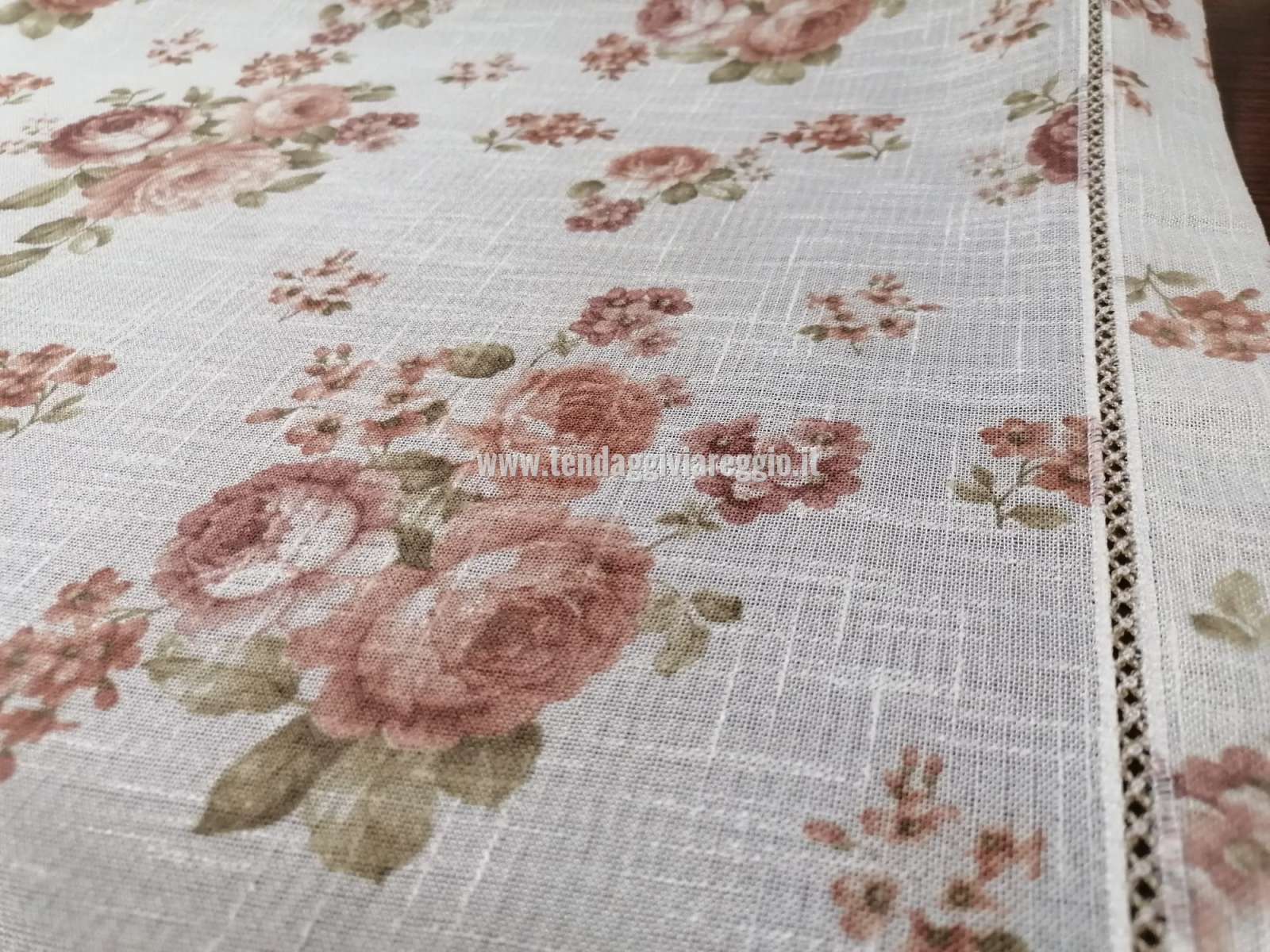Tendina con CROCCHETTA ROSE MARRONI