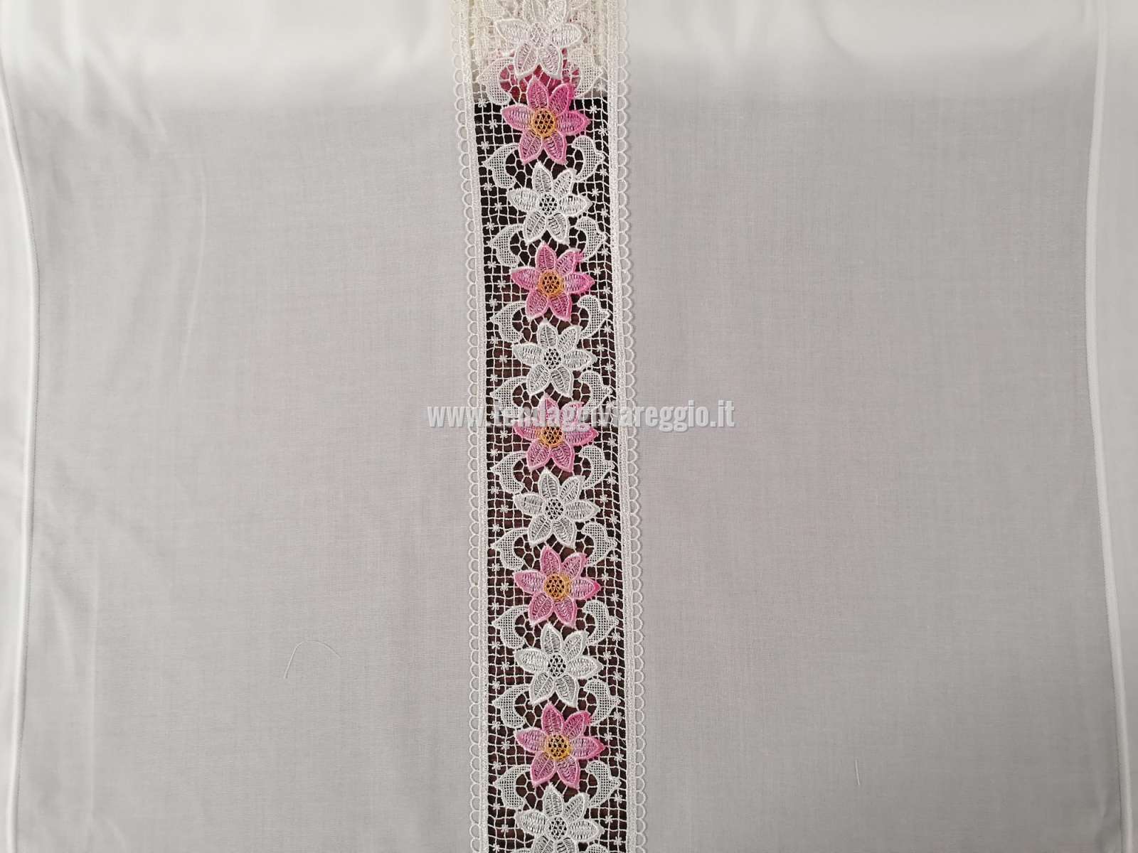 Tendina a vetro con inserto in MACRAME' FLEUR ROSE
