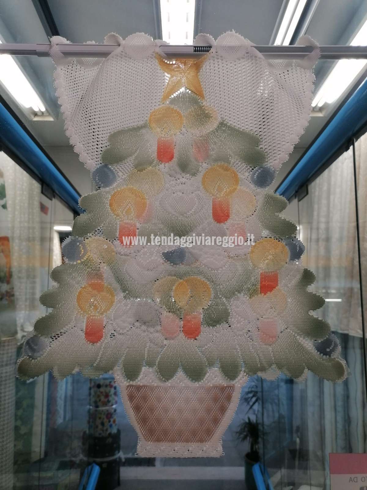 Mini tendina decorativa per vetri ALBERO NATALE