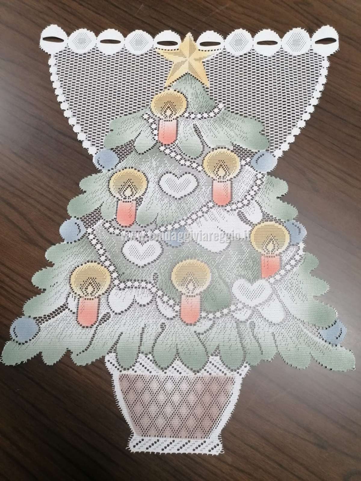 Mini tendina decorativa per vetri ALBERO NATALE
