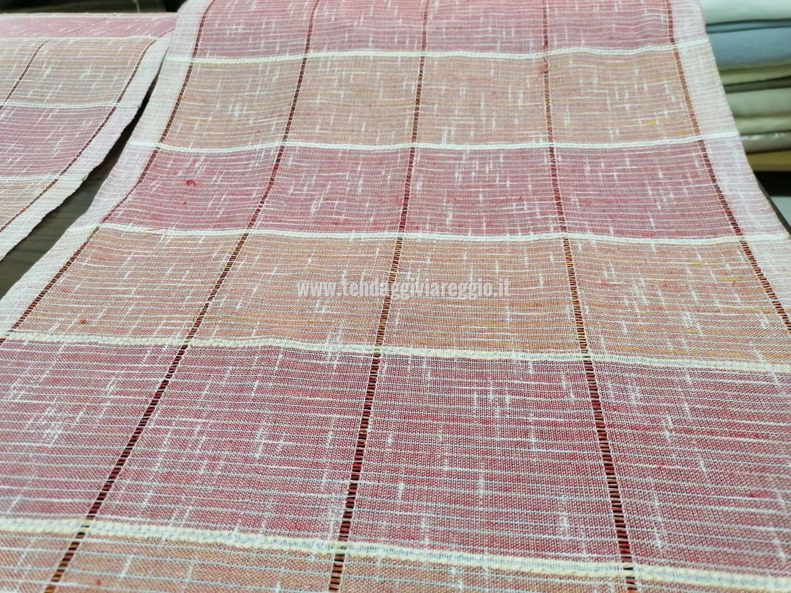 Tendina a metraggio modello MATTONCINI color arancio/bordeaux