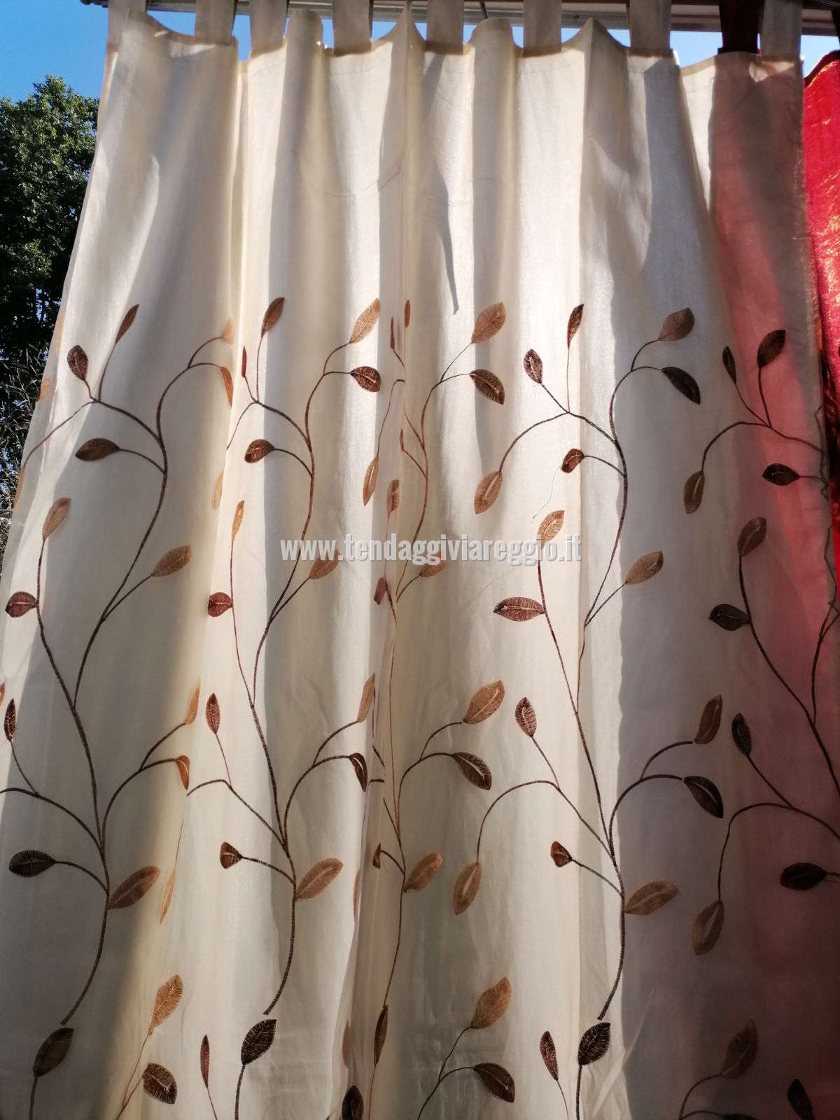 Tenda confezionata DOPPIA KETTY in organza ricamata e shantung