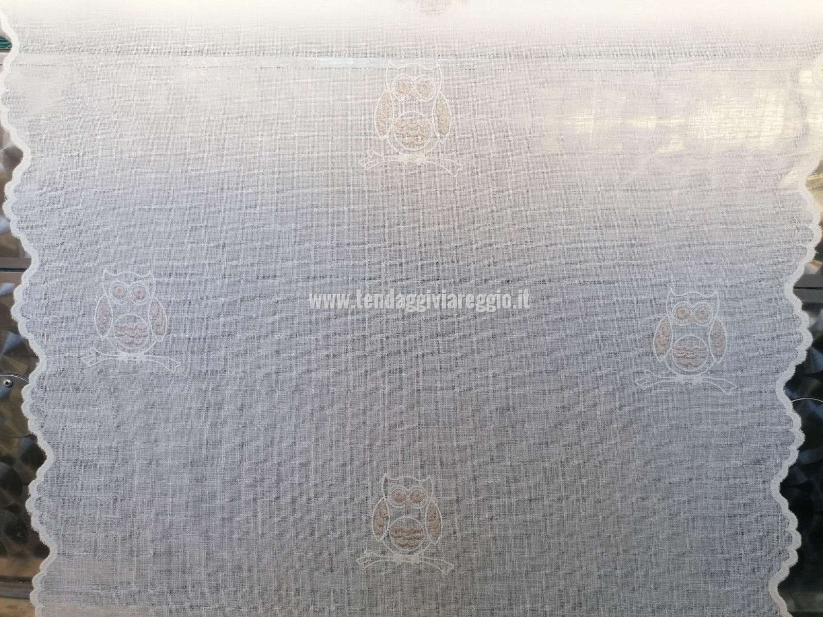 Tendina a vetro GUFETTO RICAMATO larghezza cm 60