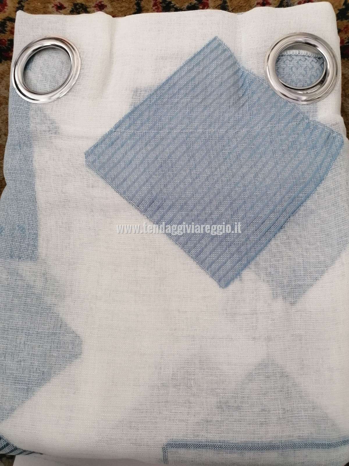 Tendone confezionato con anelli MARELLA color celeste