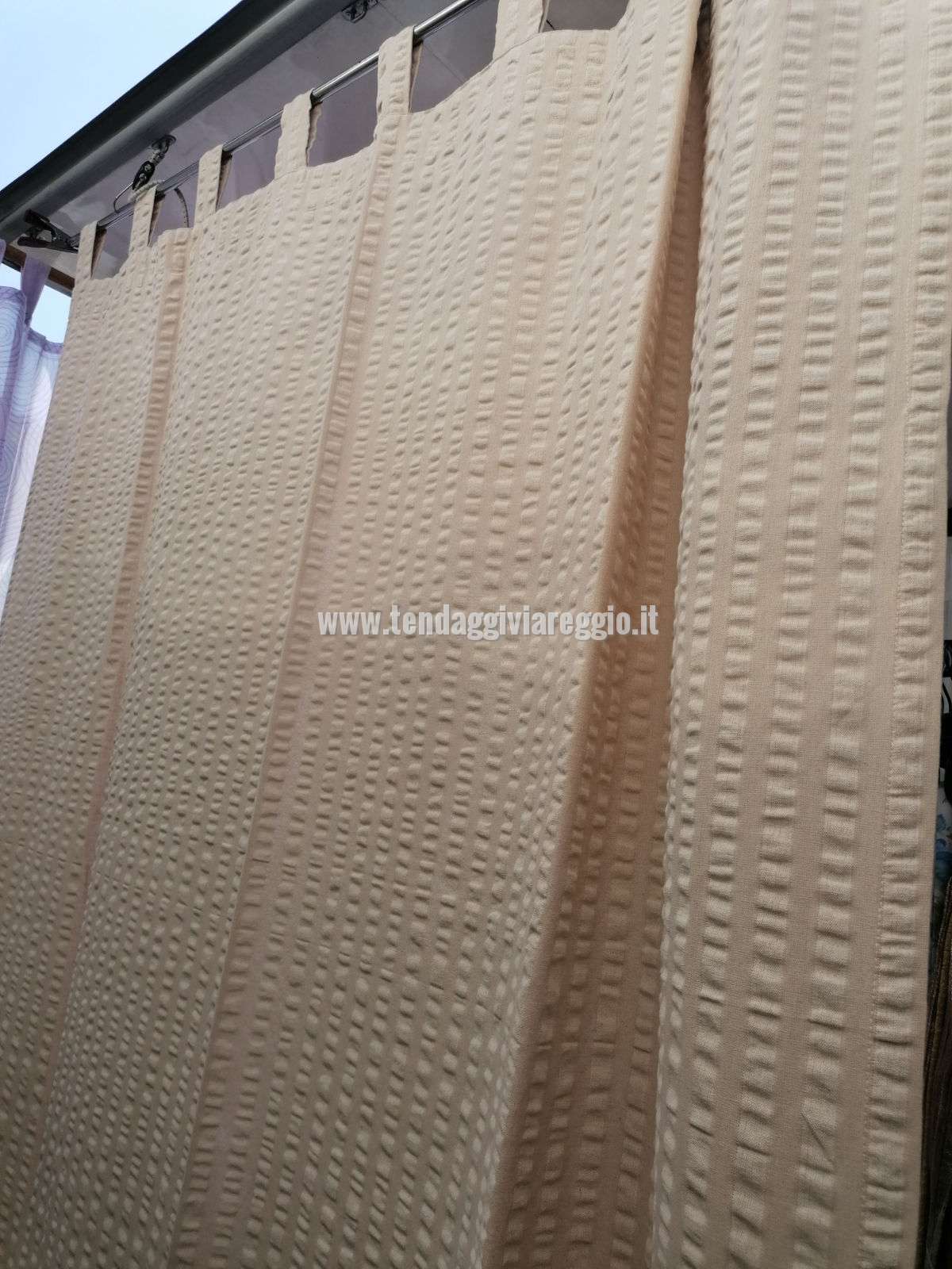 Tenda con passanti SEERSUCKER in cotone coprente