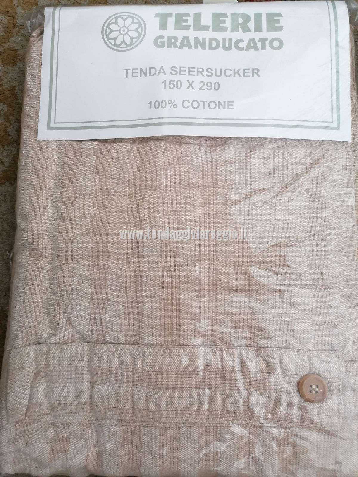 Tenda con passanti SEERSUCKER in cotone coprente