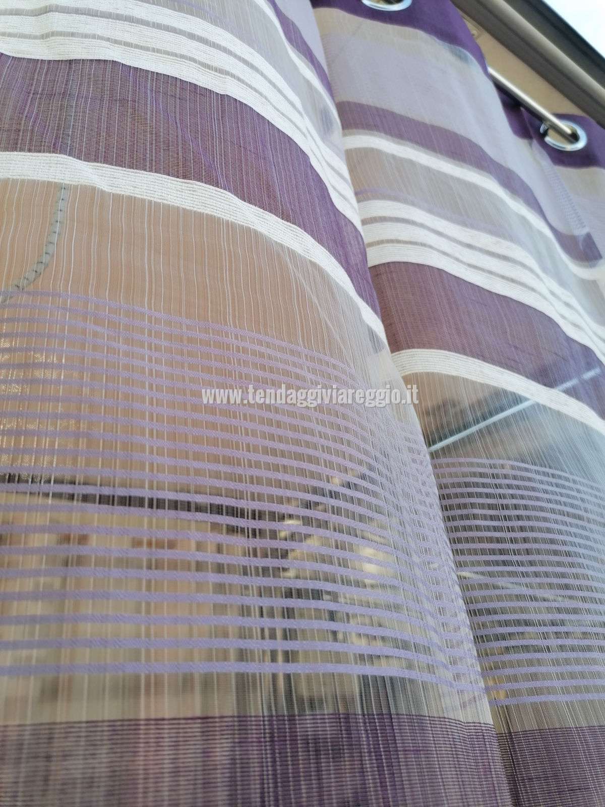 Tenda confezionata con anelli OSLO color viola