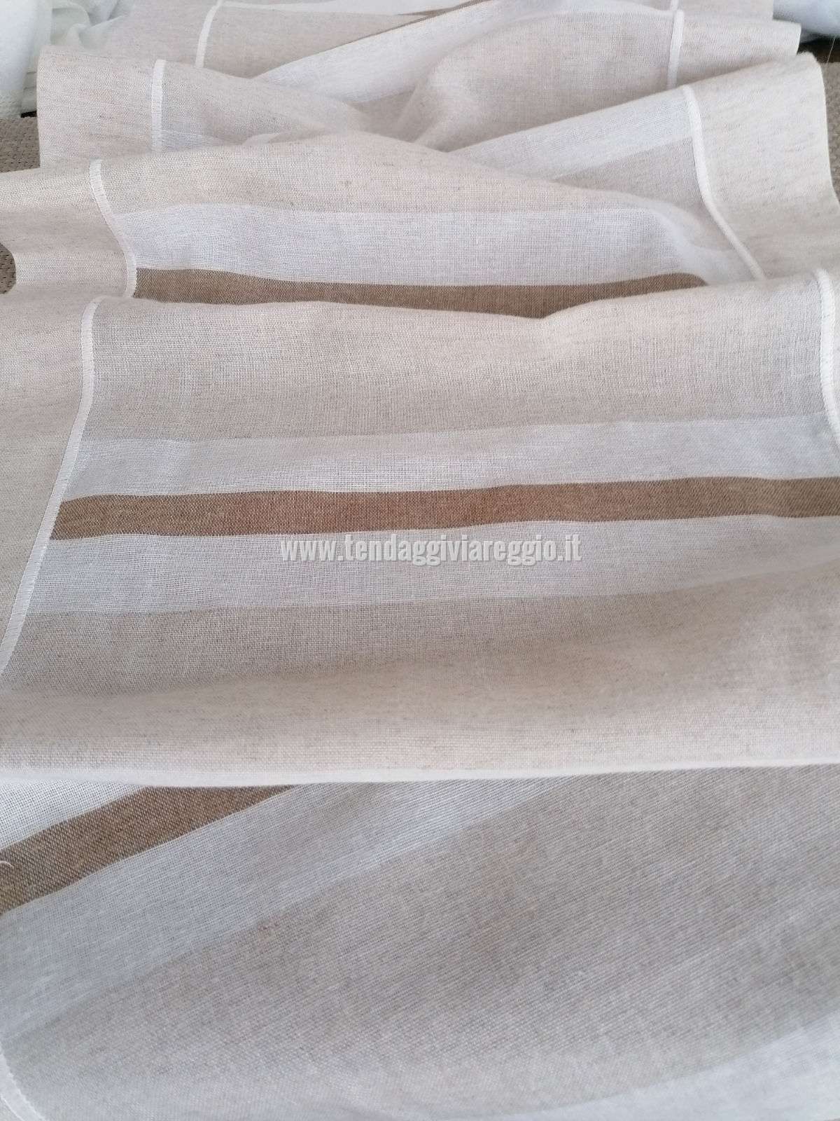 Tendina in misto lino RIGHE ORIZZONTALI 