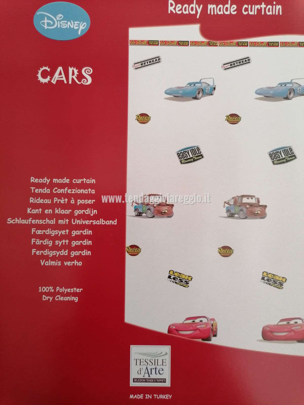 Tenda per cameretta bambino CARS Disney 145x290 cm