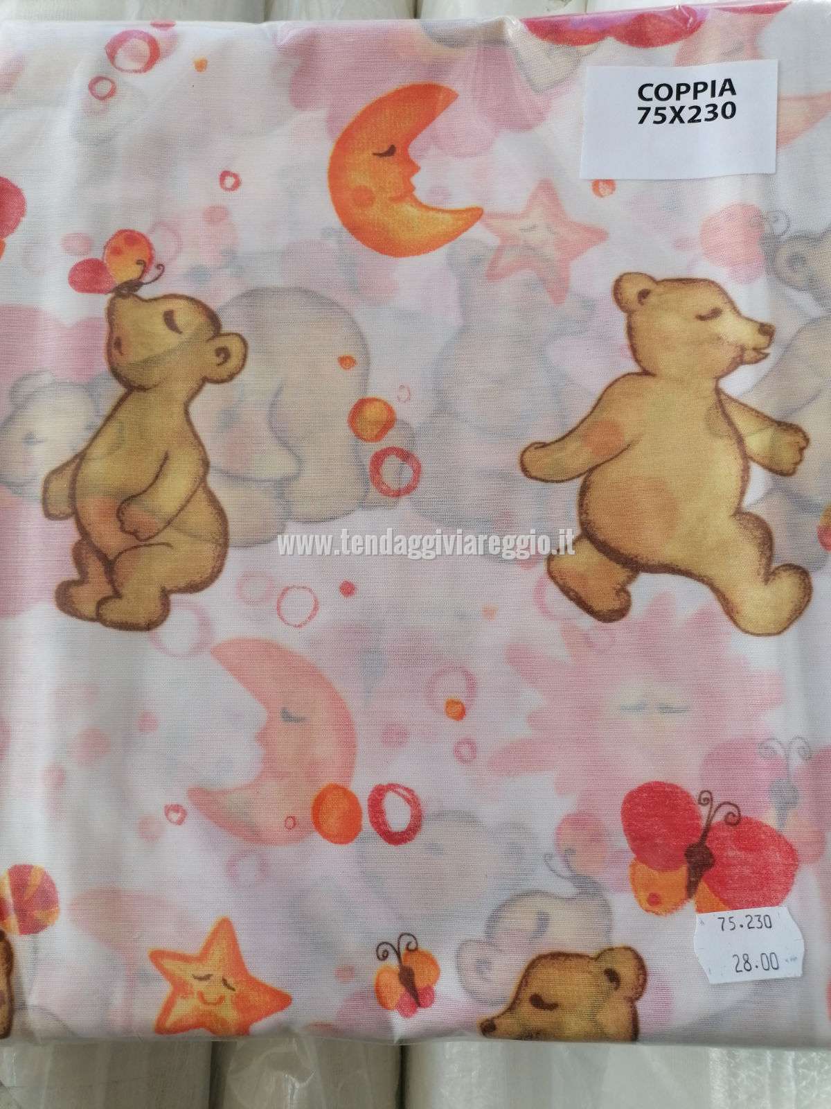 Tendina confezionata per finestra e per porta ORSACCHIOTTI per cameretta bambini