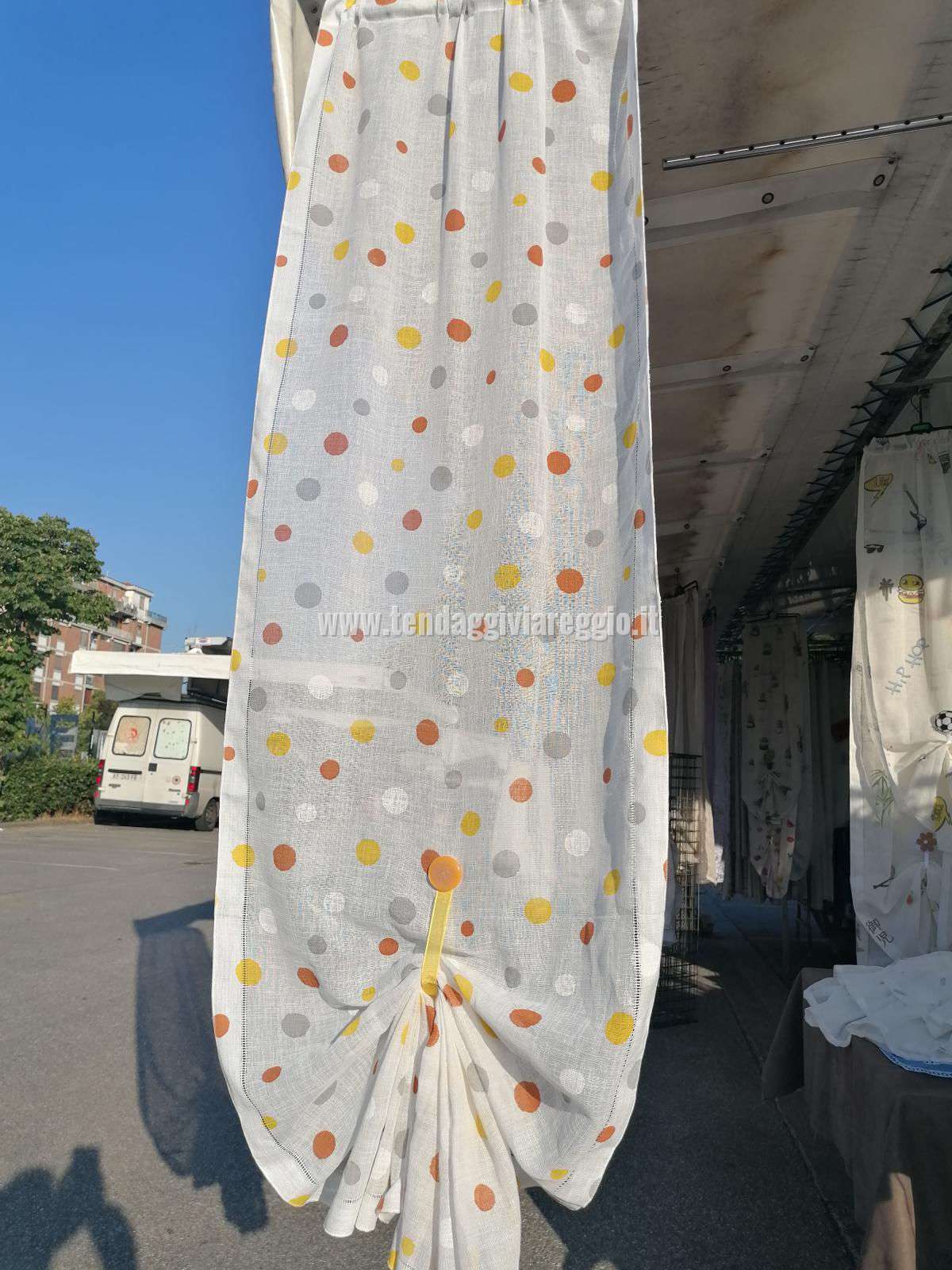 Tendina a vetro MIA POIS GIALLO per finestra e porta