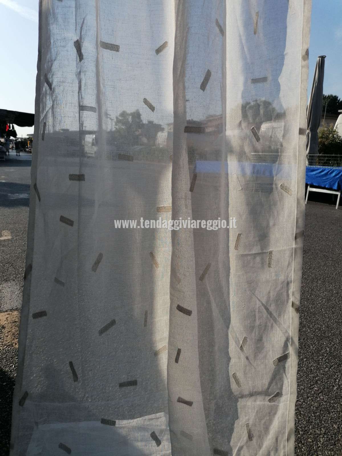 Tendina larga 80 cm modello POLLY a vetro confezionata