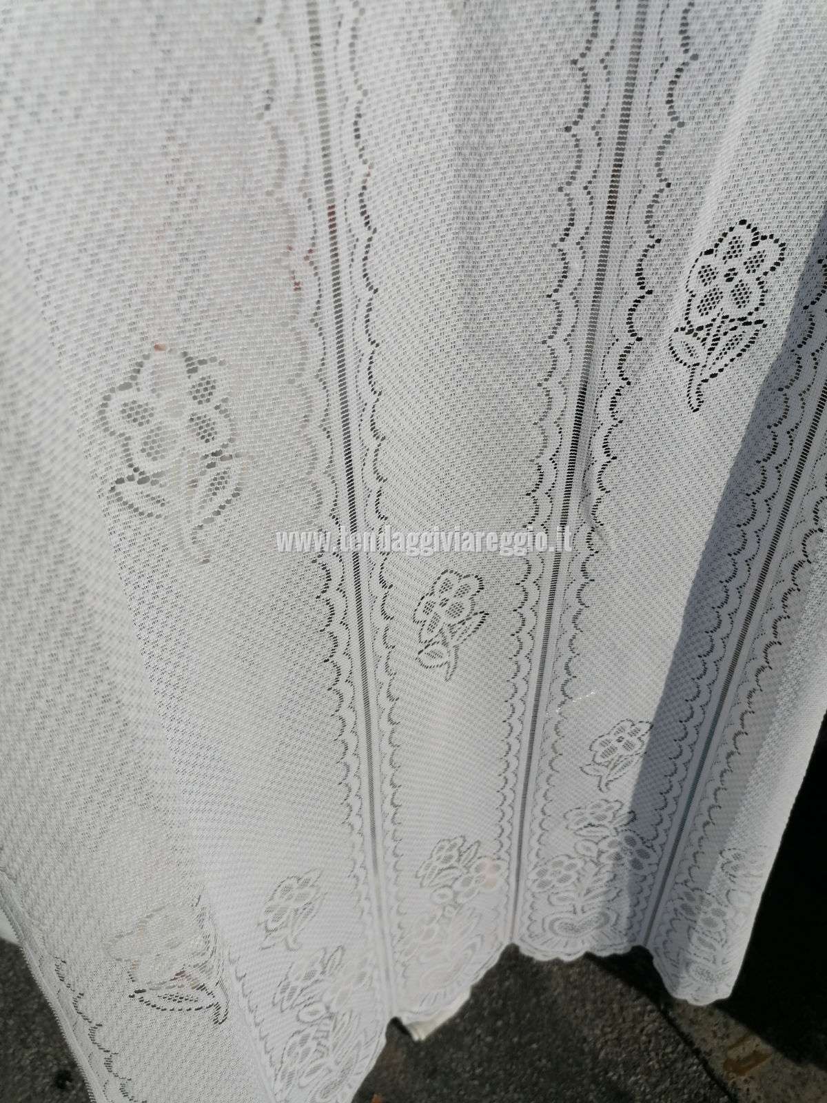 Tendina tirolese traforata MARGHERITA colore bianco