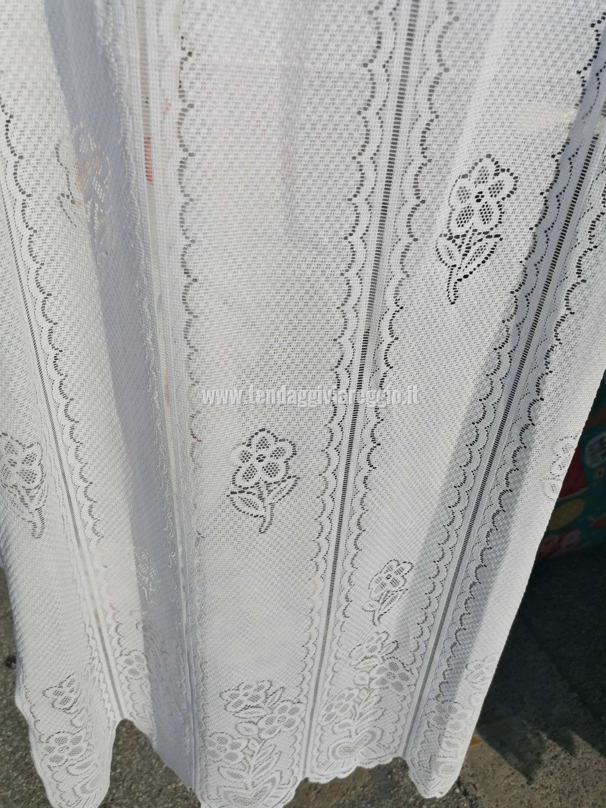 Tendina tirolese traforata MARGHERITA colore bianco