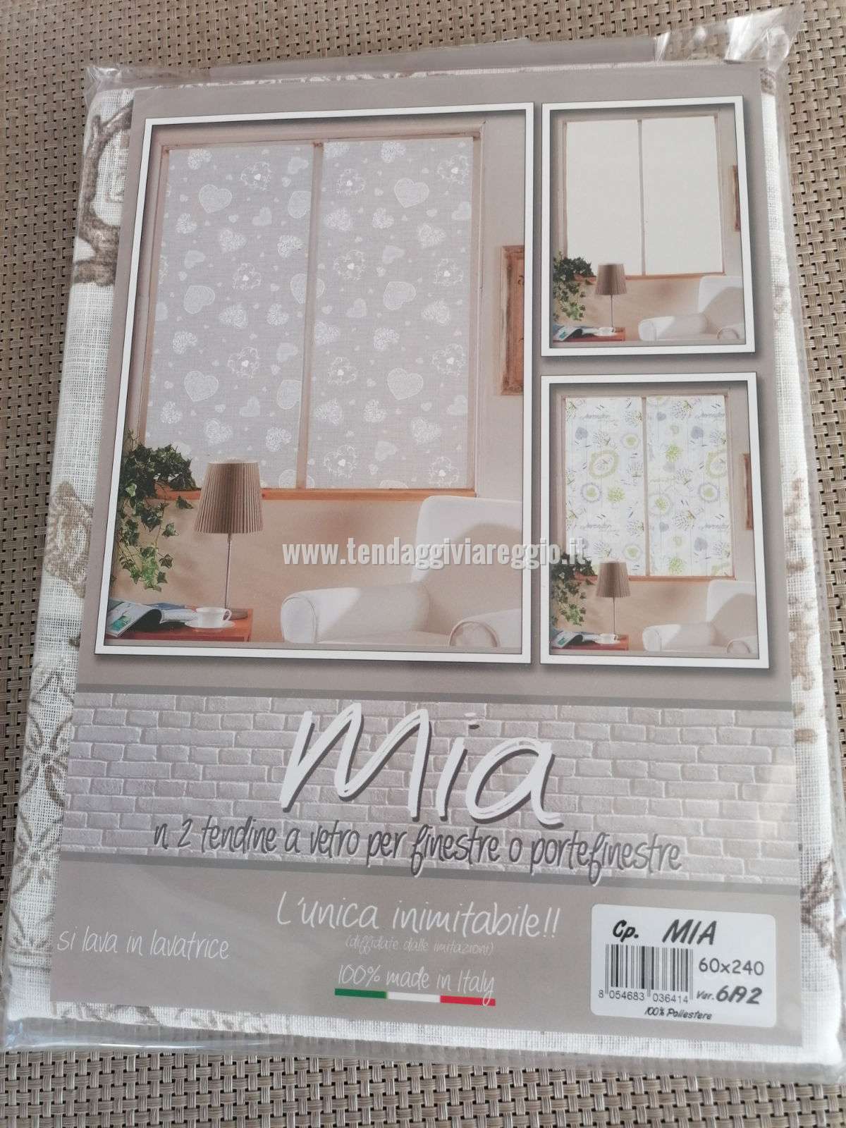 Tendina a vetro MIA modello CORALLO color beige