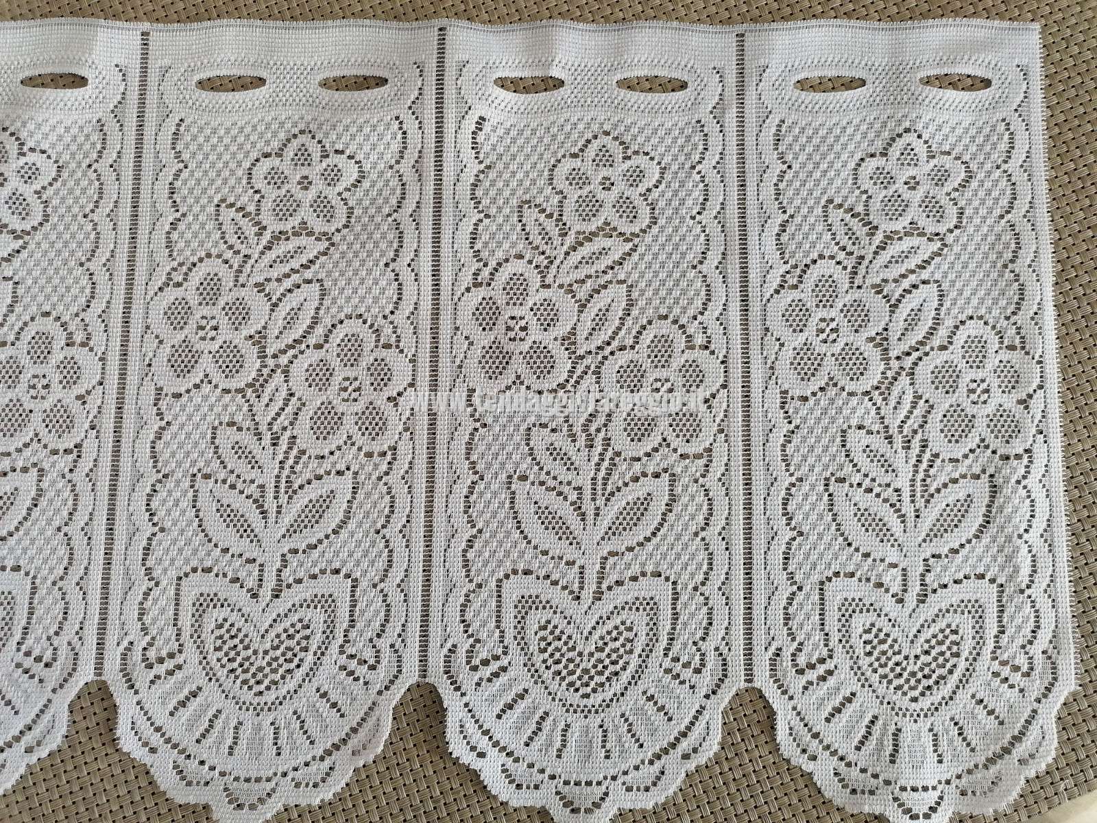 Tendina tirolese traforata MARGHERITA colore bianco