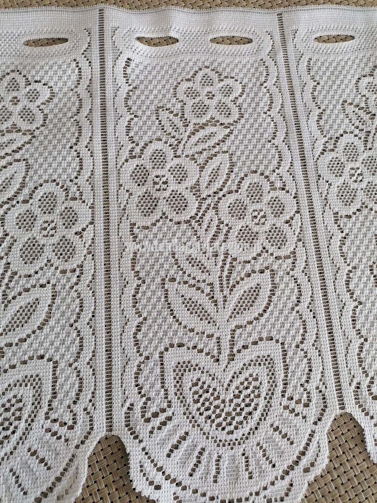 Tendina tirolese traforata MARGHERITA colore bianco