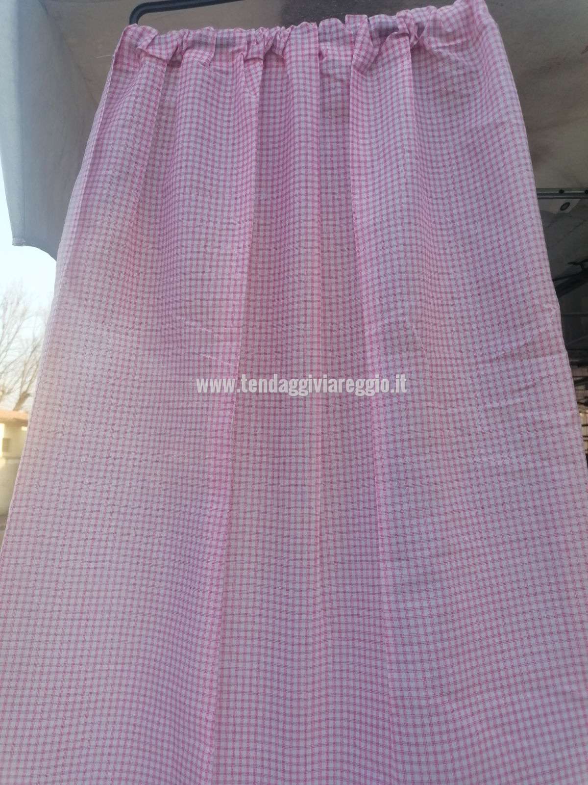 Tendina Made in Italy QUADRETTINO ROSA per finestra e porta