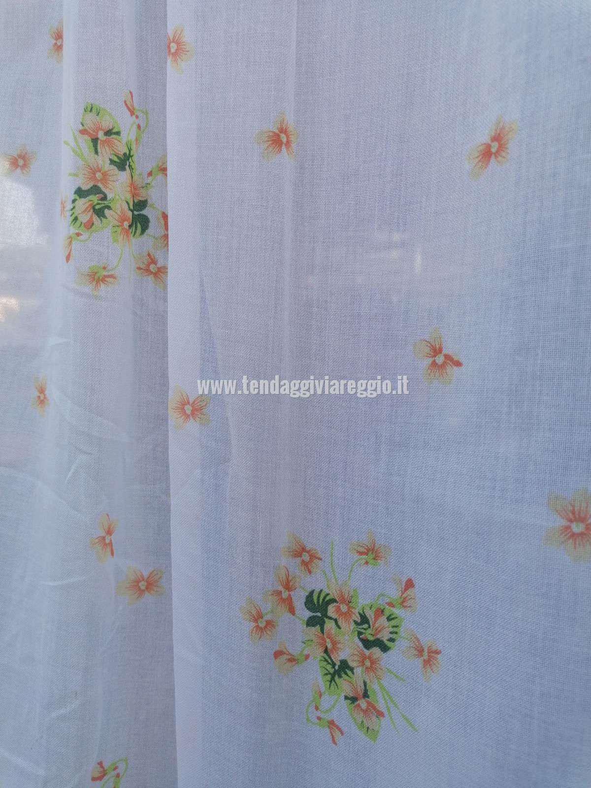 Tendina a vetro confezionata FLOWERS GIALLI made in Italy