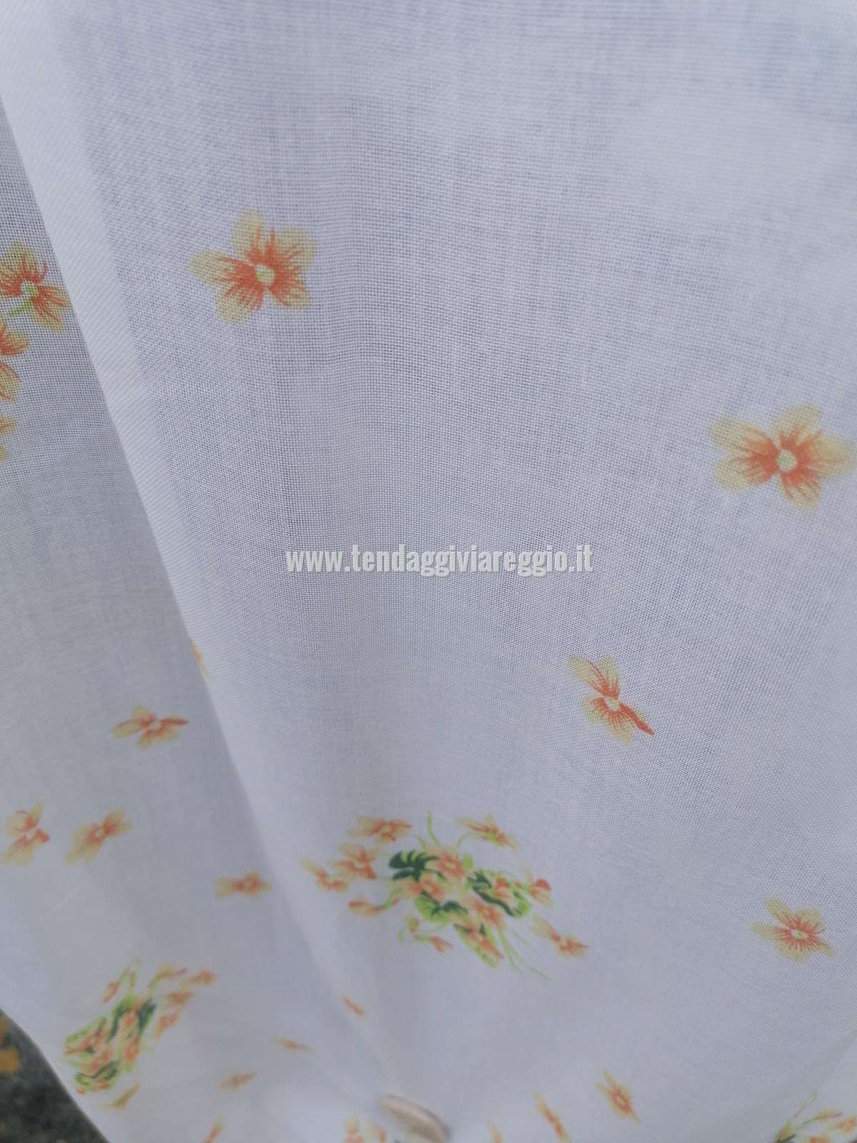 Tendina a vetro confezionata FLOWERS GIALLI made in Italy