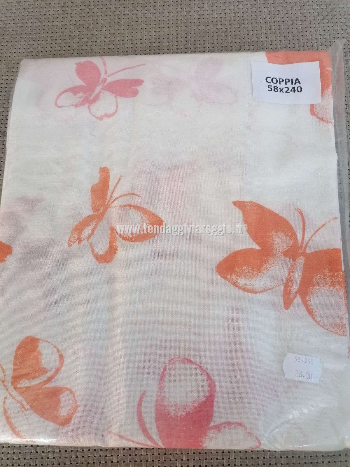 Tendina a vetro in misto lino prodotta in Italia BUTTERFLY