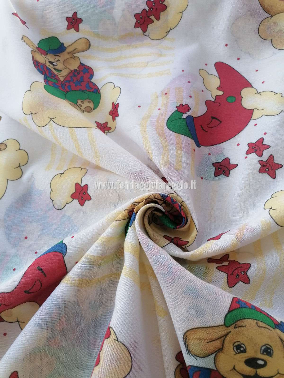Tenda a metraggio da bambini in misto lino ORSACCHIOTTO SOGNATORE