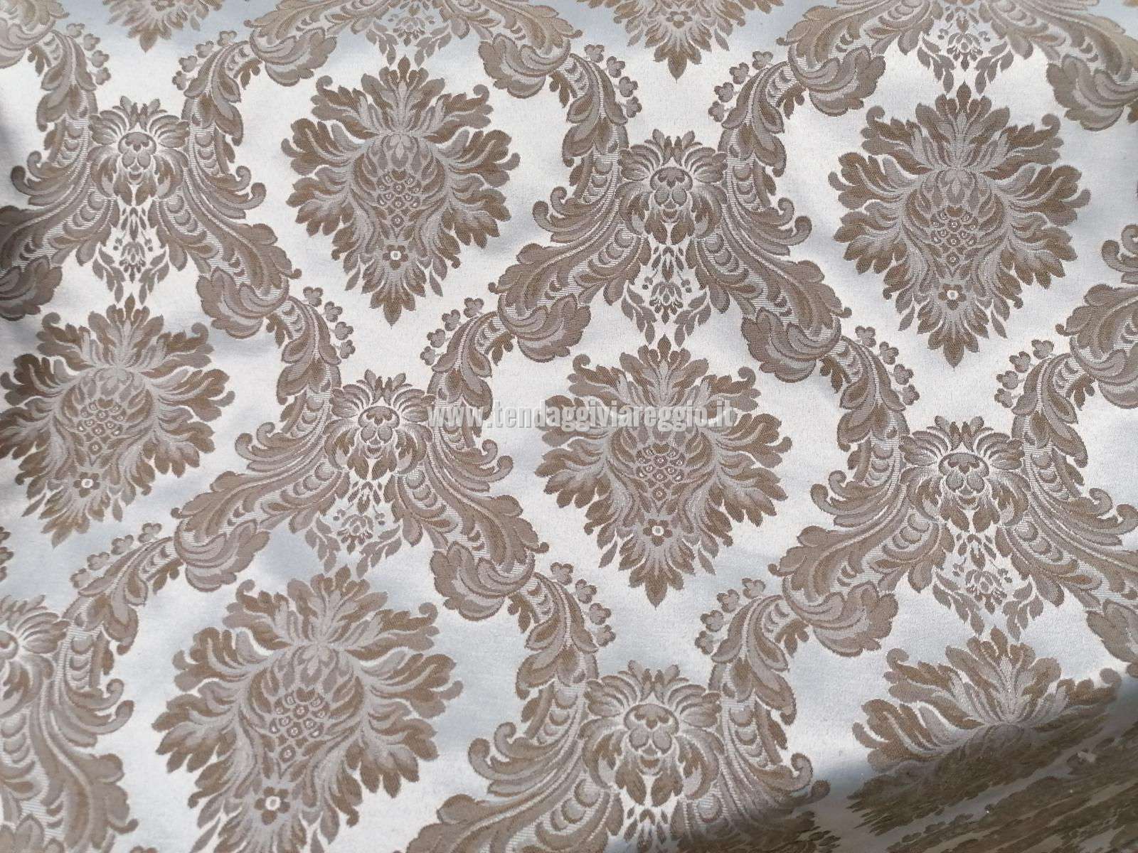 Tessuto tappezzeria DAMASCATO IMPERIALE color TORTORA cm 280