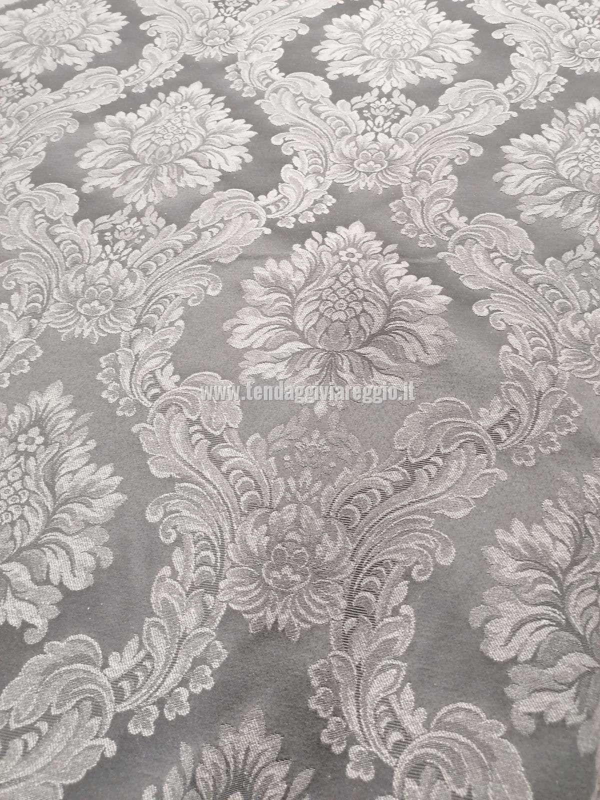 Tessuto tappezzeria DAMASCATO IMPERIALE color FUMO DI LONDRA cm 280