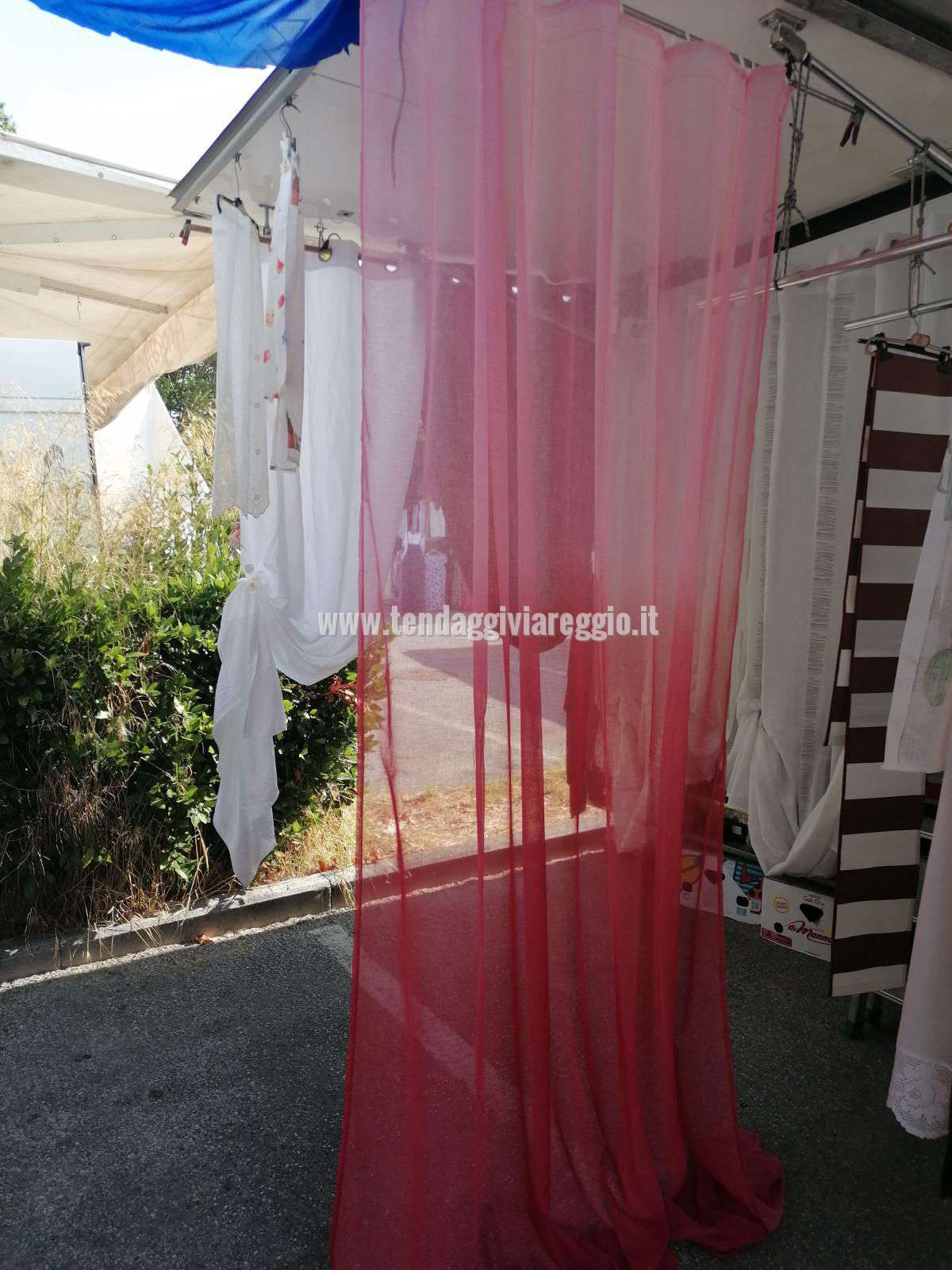Tenda confezionata DEGRADE' ROSA con fettuccia arricciante